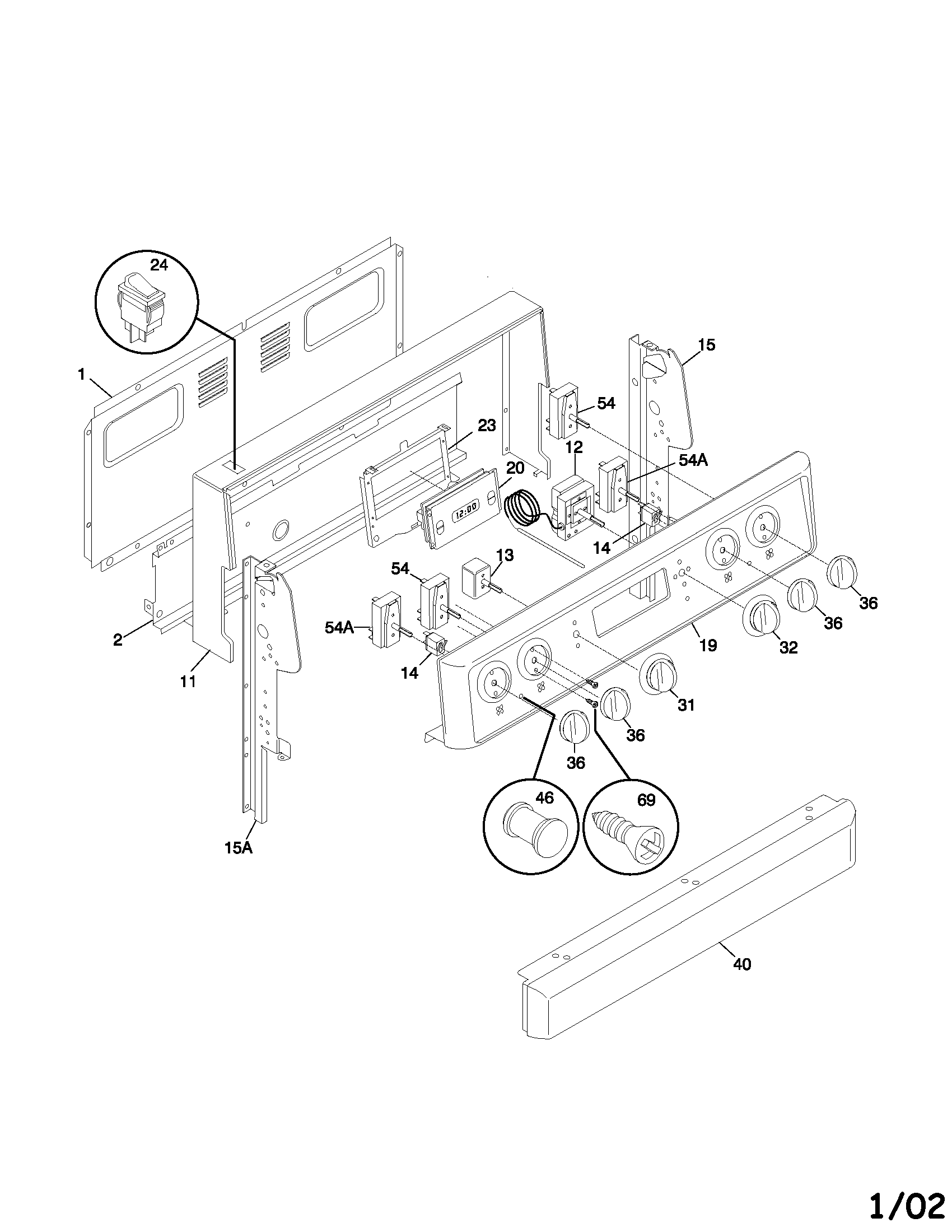 Frigidaire FEF336WHSD backguard diagram