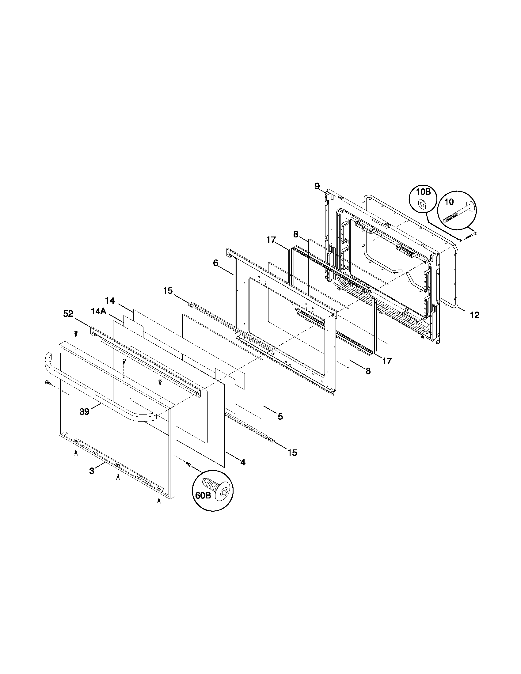 Frigidaire FEF336WHSD door diagram