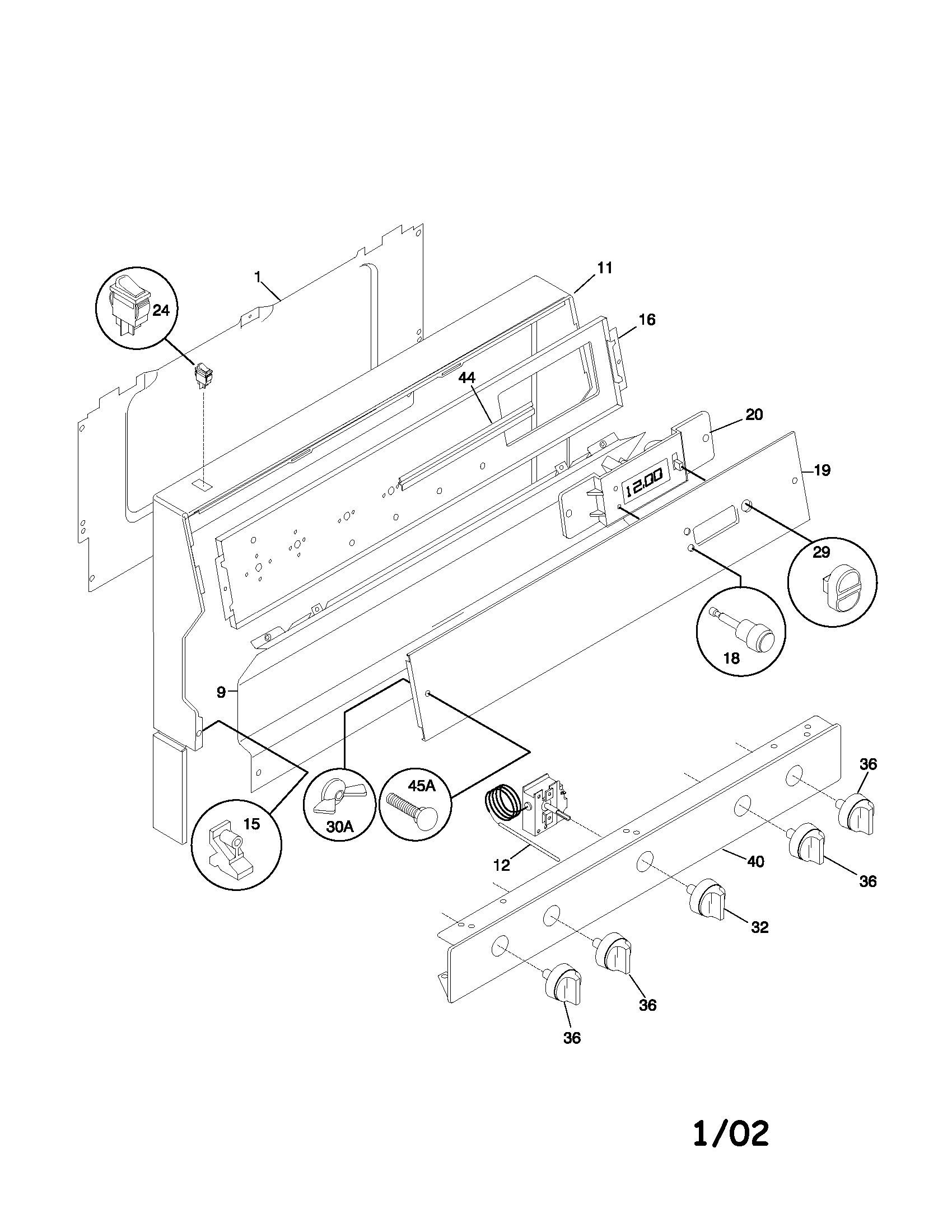 Frigidaire FGF326WGSJ backguard diagram