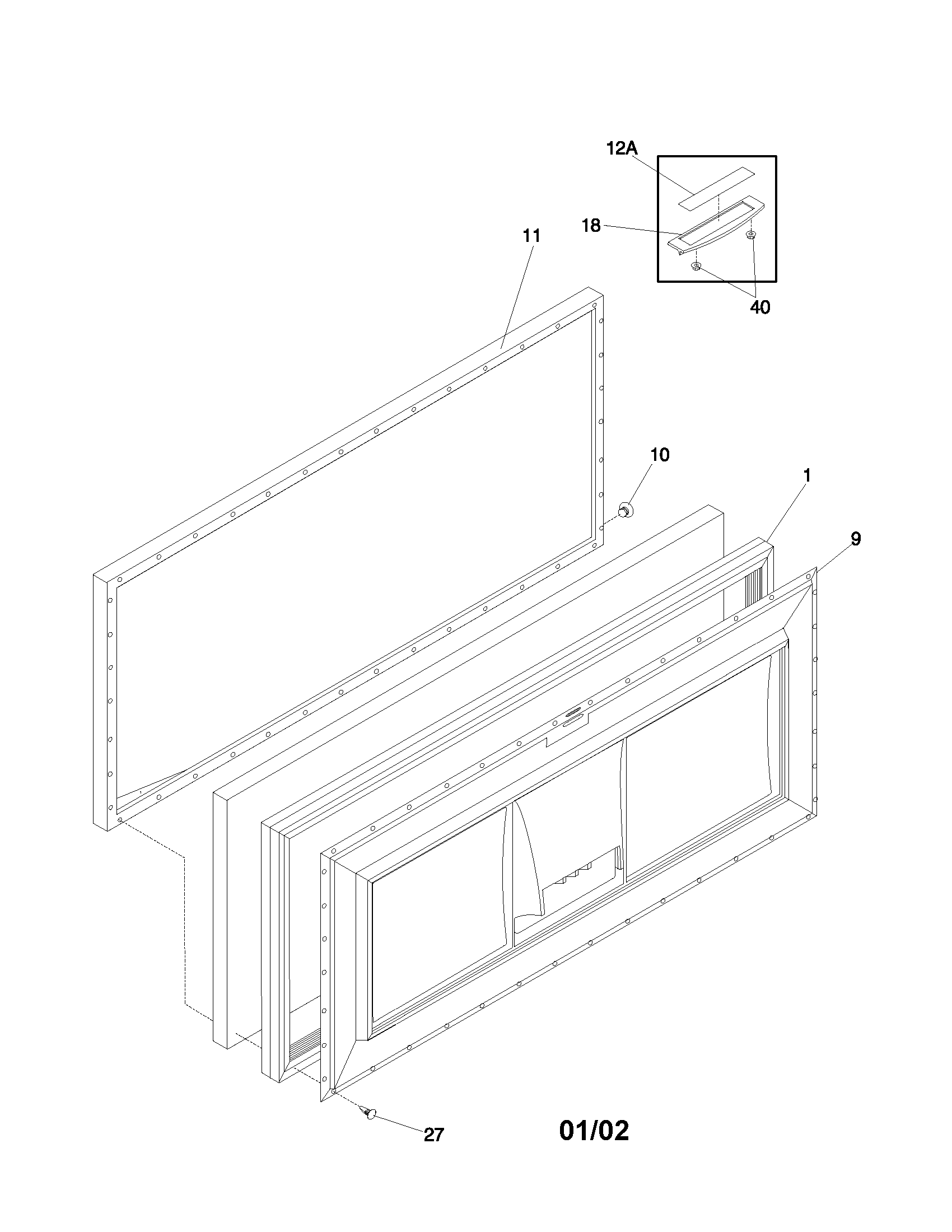 Frigidaire FFC07C3AW2 door diagram