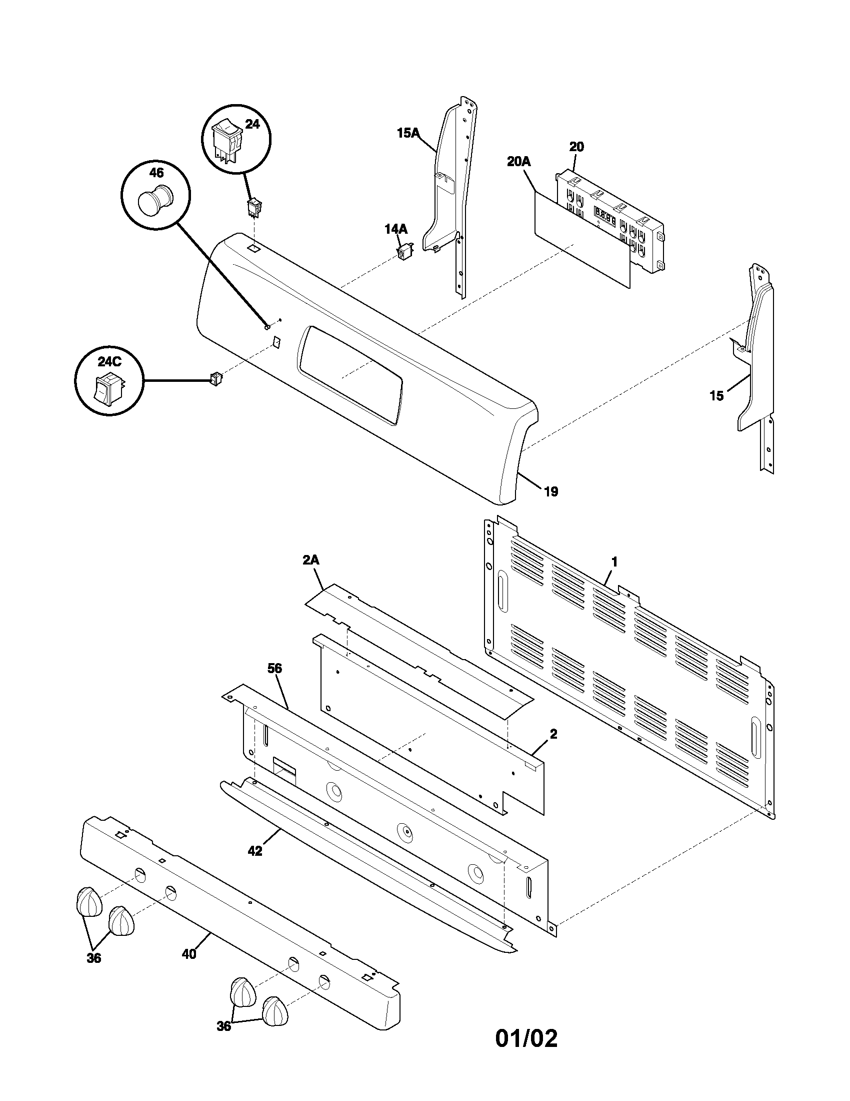 Frigidaire FGFL77ASD backguard diagram