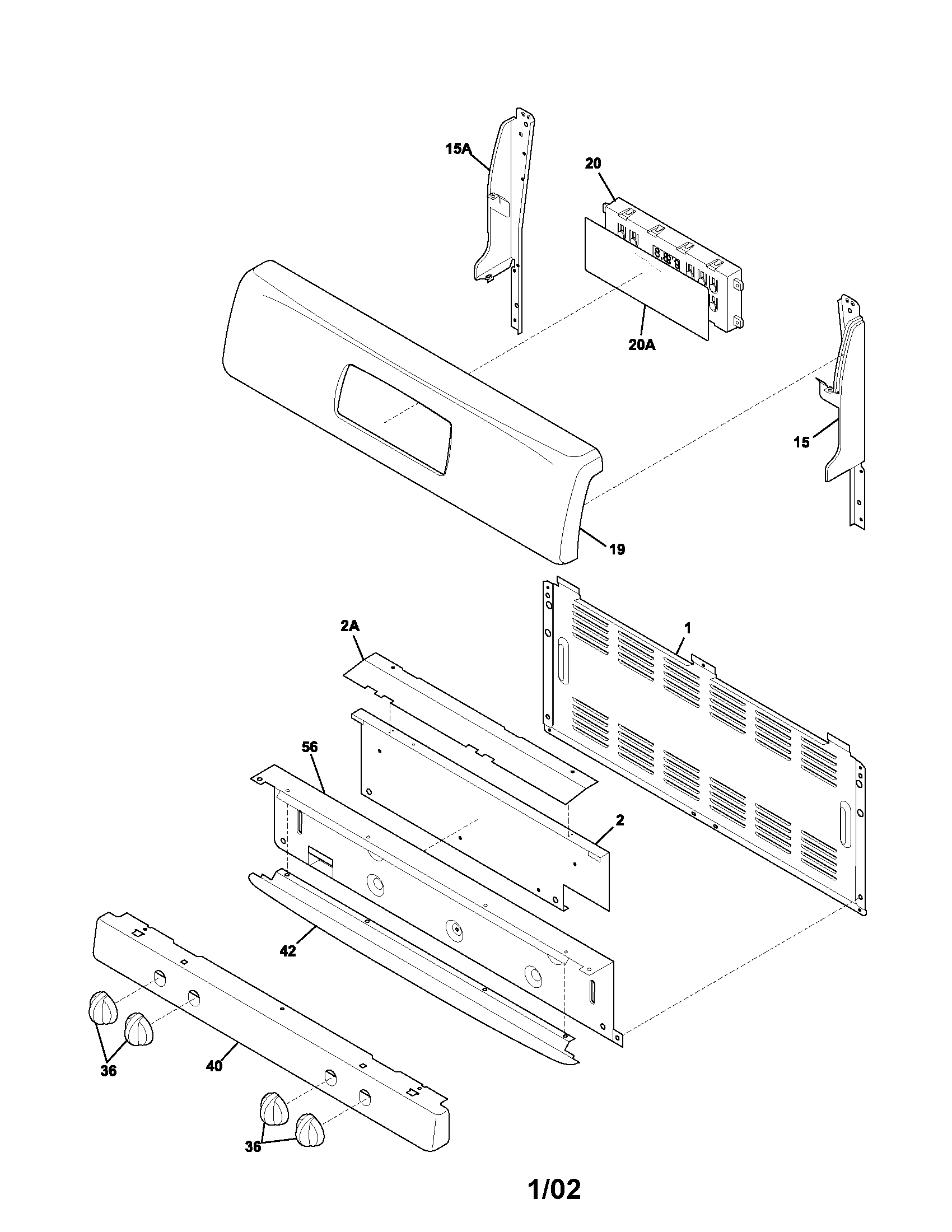 Frigidaire GLGF388ASA backguard diagram
