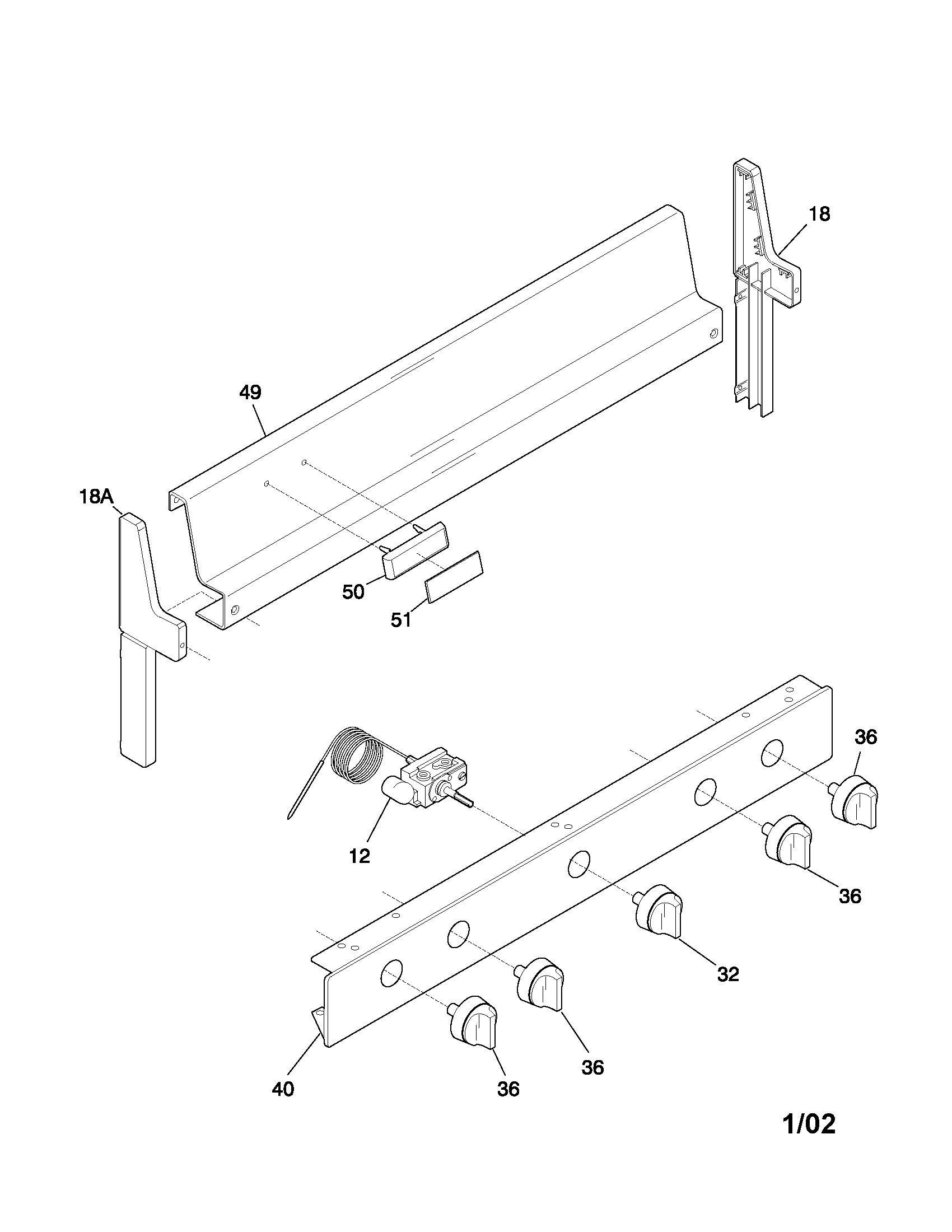Universal/Multiflex (Frigidaire) MPF303PGWH backguard diagram