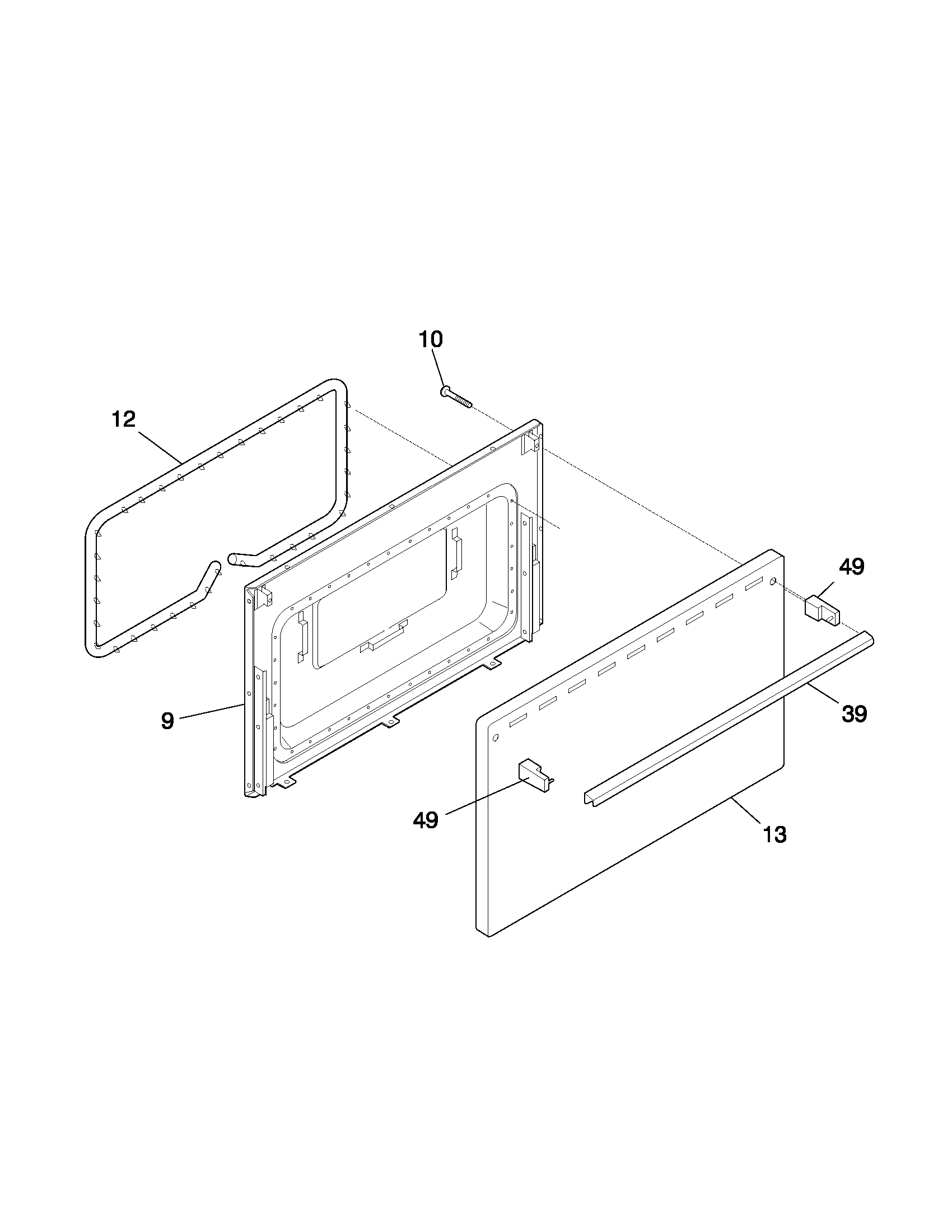 Universal/Multiflex (Frigidaire) MPF303PGWH door diagram