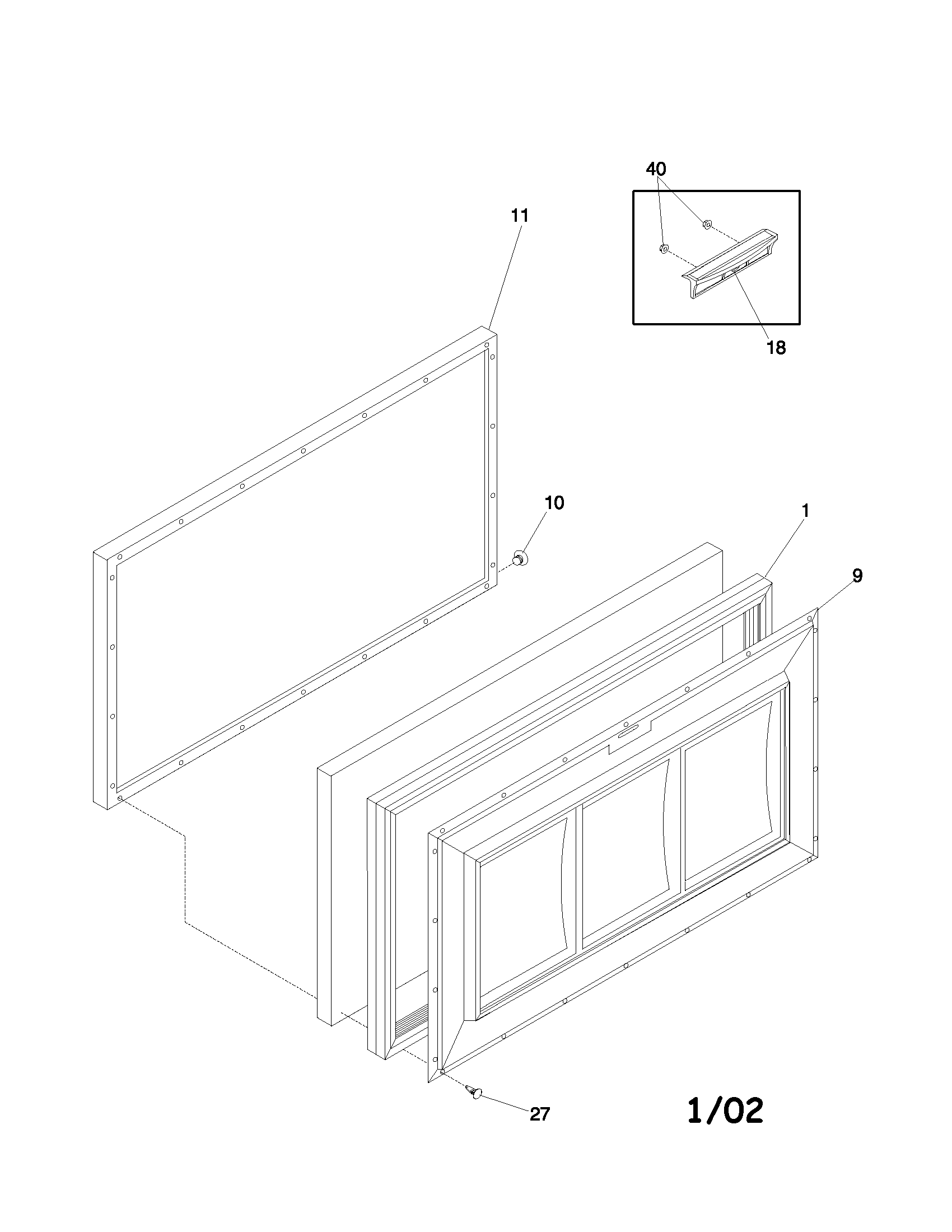 Frigidaire FFC05M2AW1 door diagram