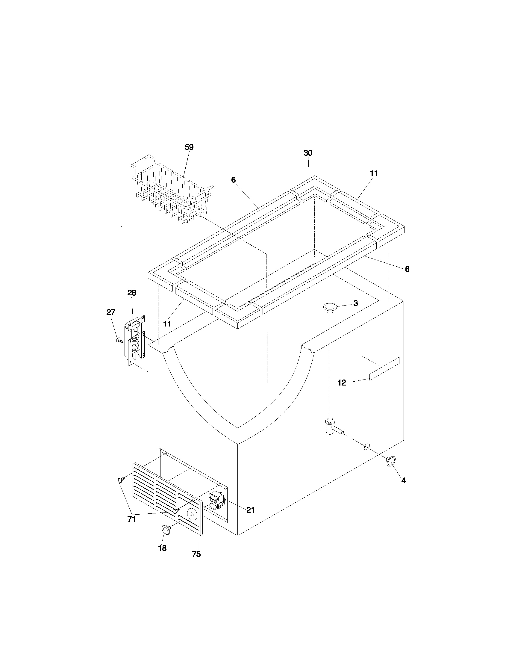 Frigidaire FFC05M2AW1 cabinet diagram