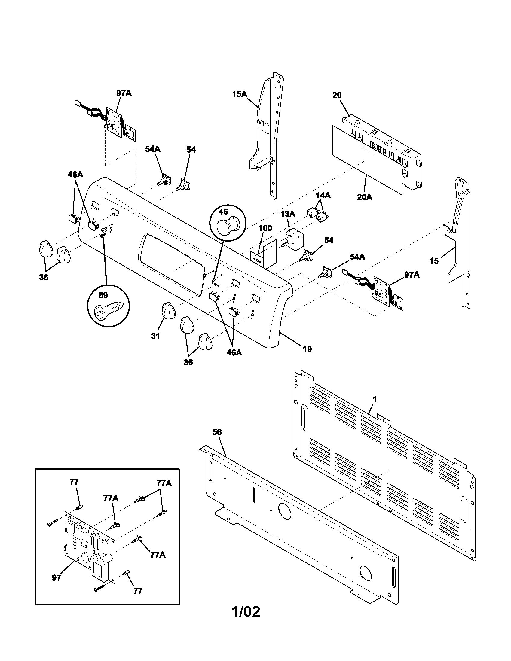 Frigidaire GLEF396ASA backguard diagram