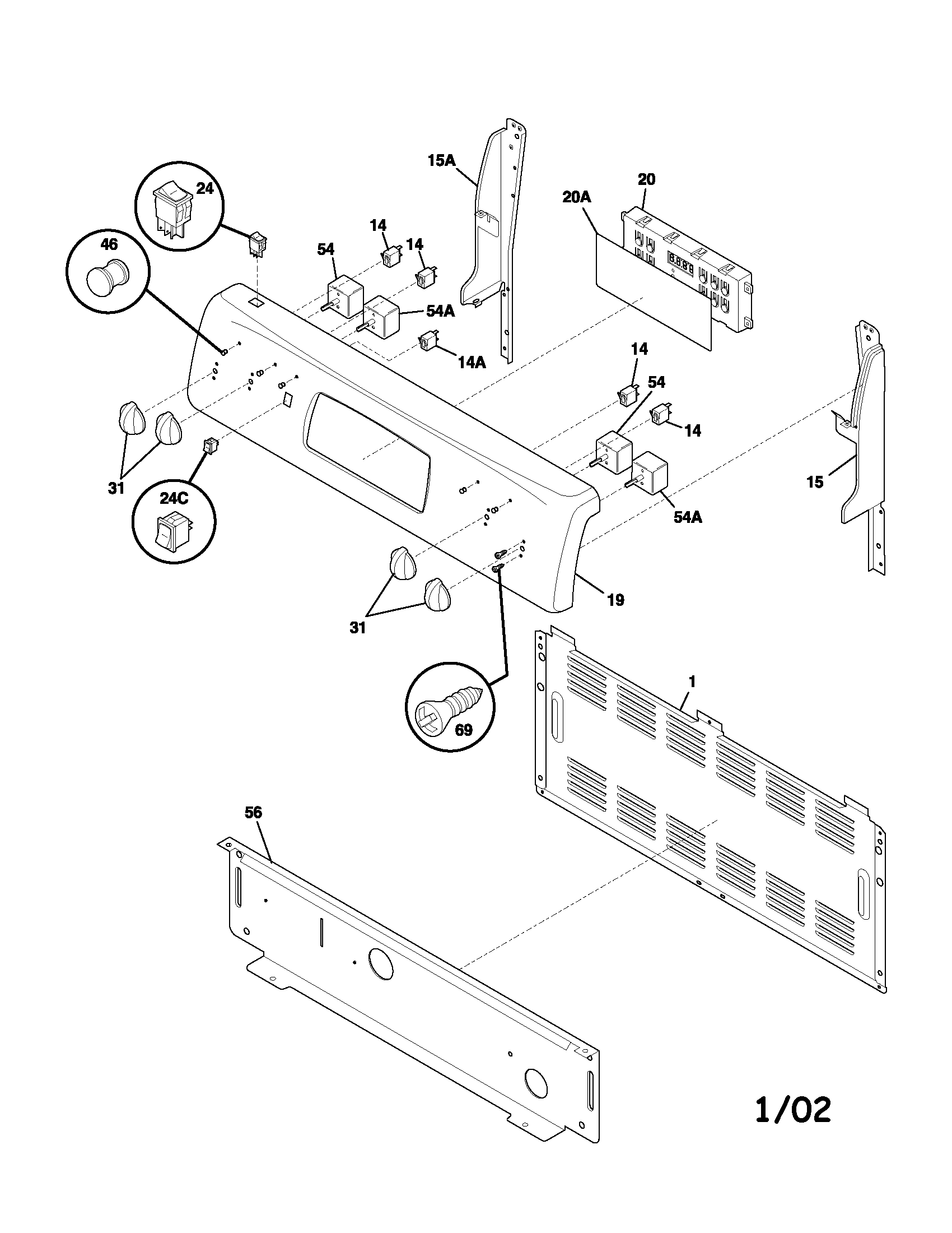 Frigidaire GLEFS76AQF backguard diagram