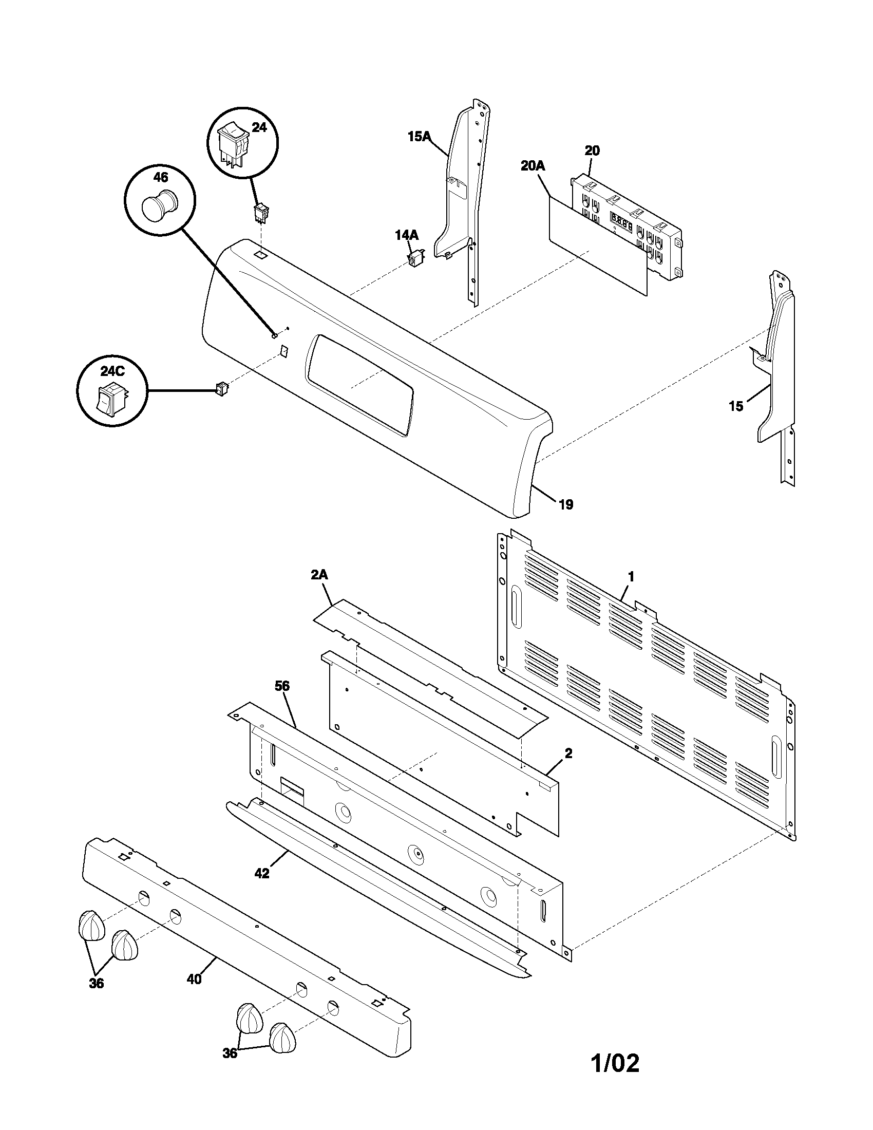 Frigidaire NGSG3PZABD backguard diagram
