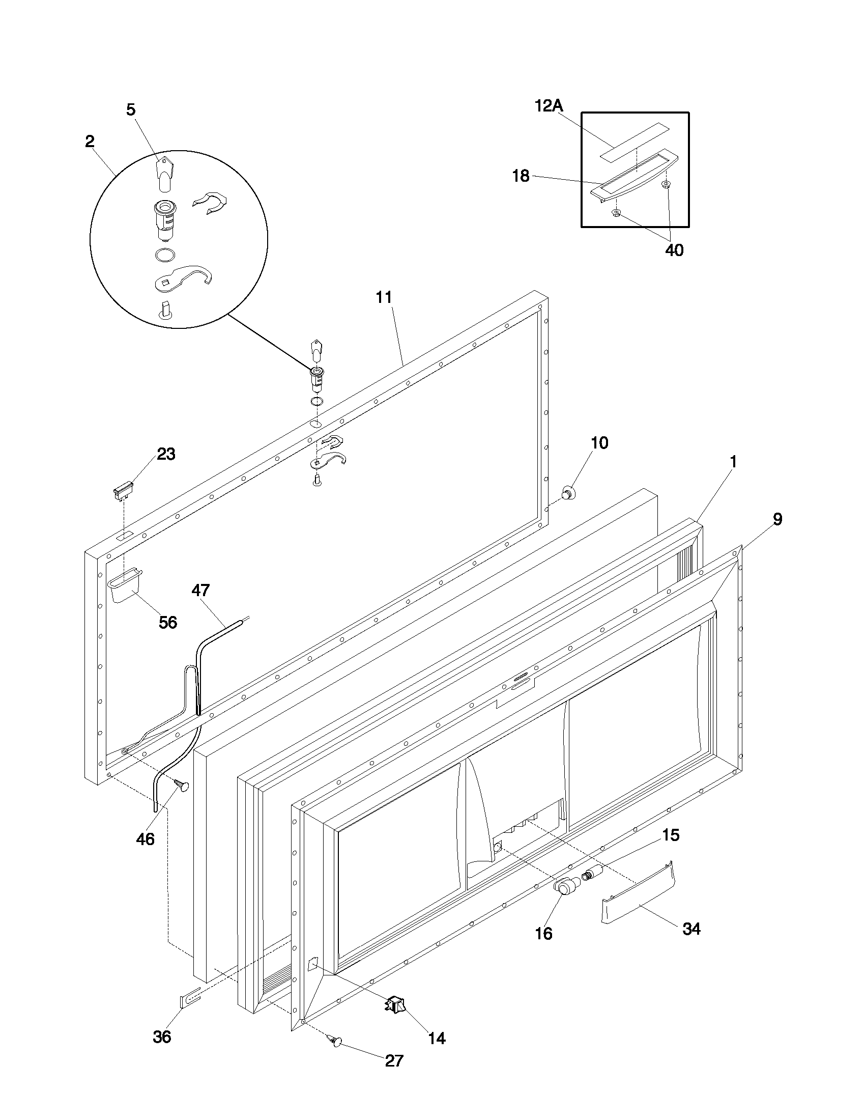 Frigidaire FFC15C7AW1 door diagram