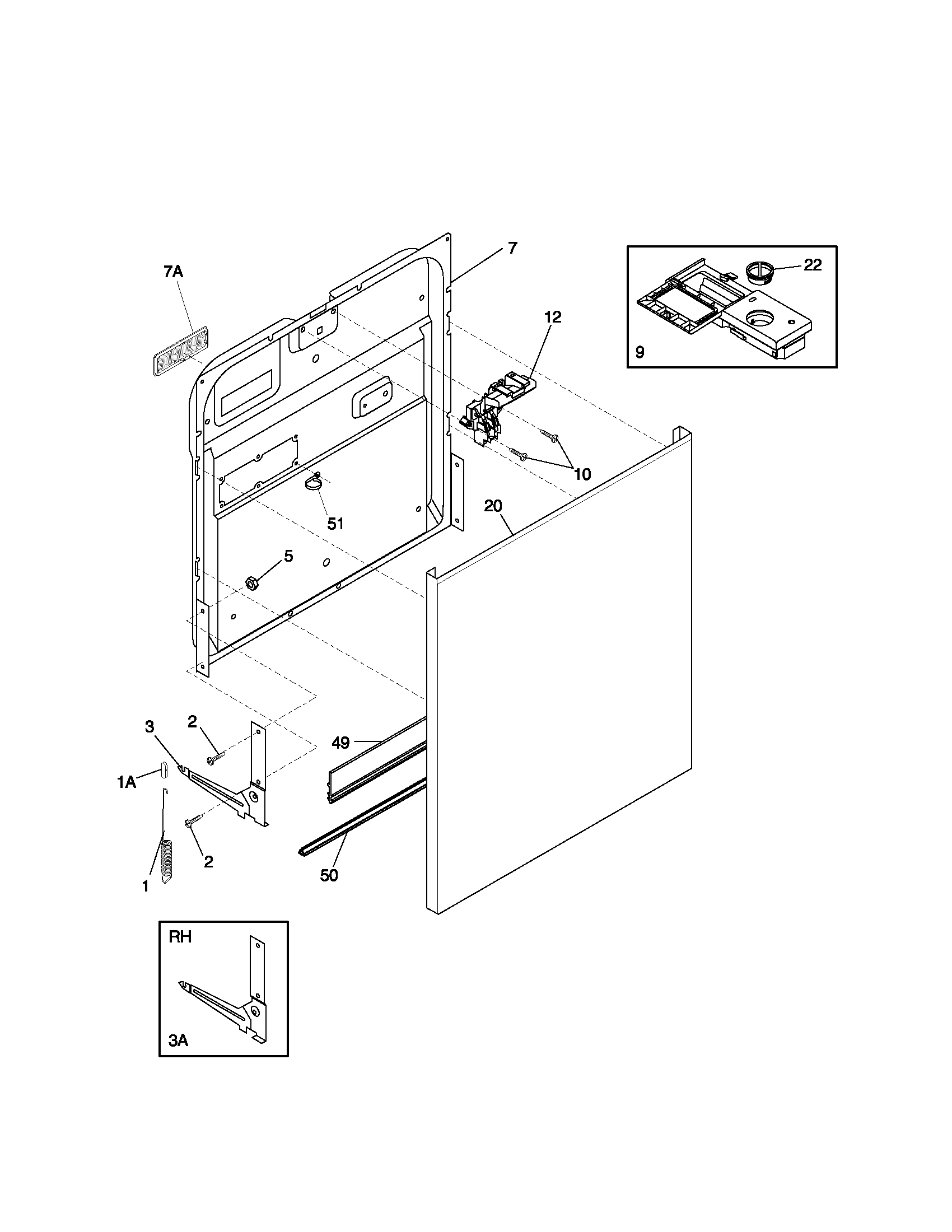 Kenmore 58714009101 door diagram