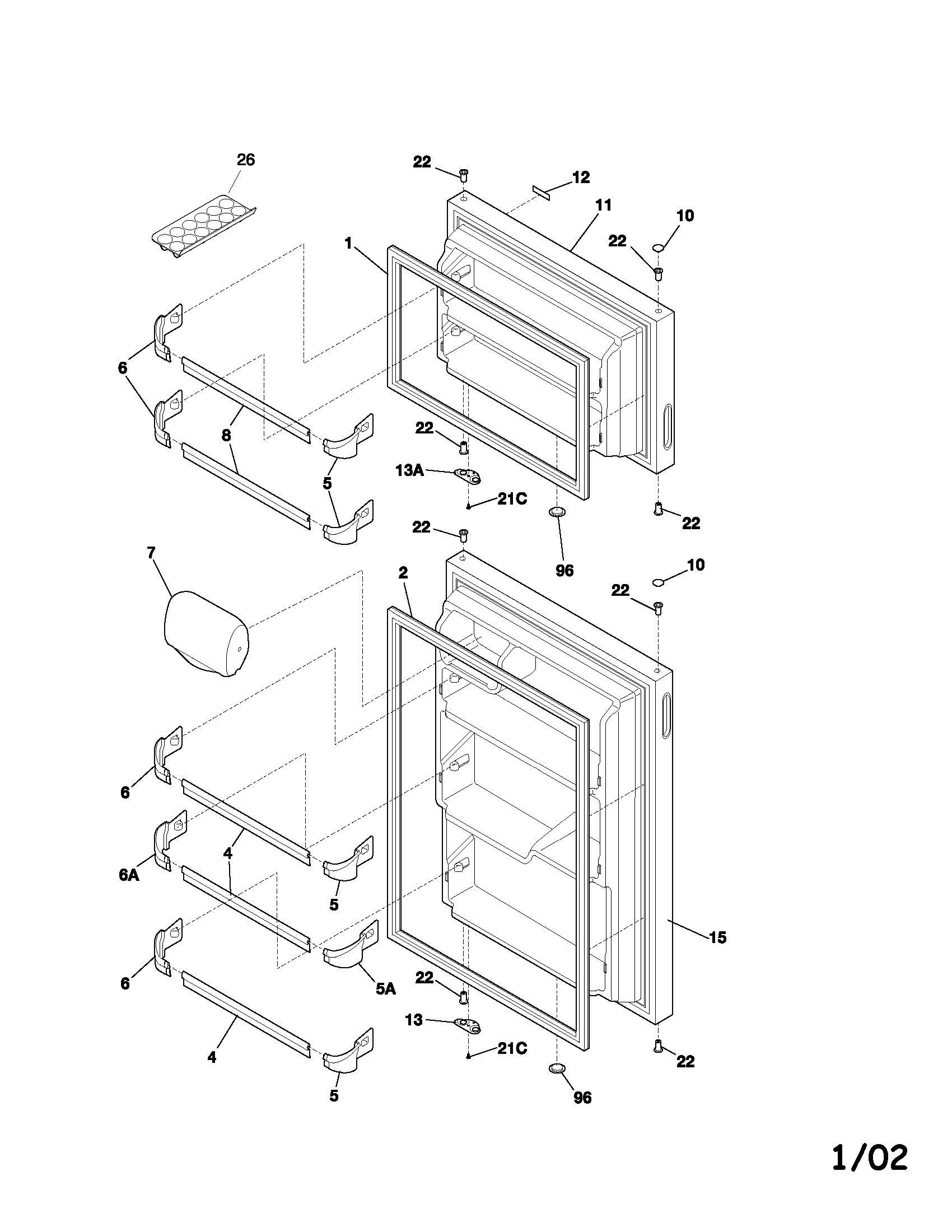 Kenmore 25331804106 doors diagram