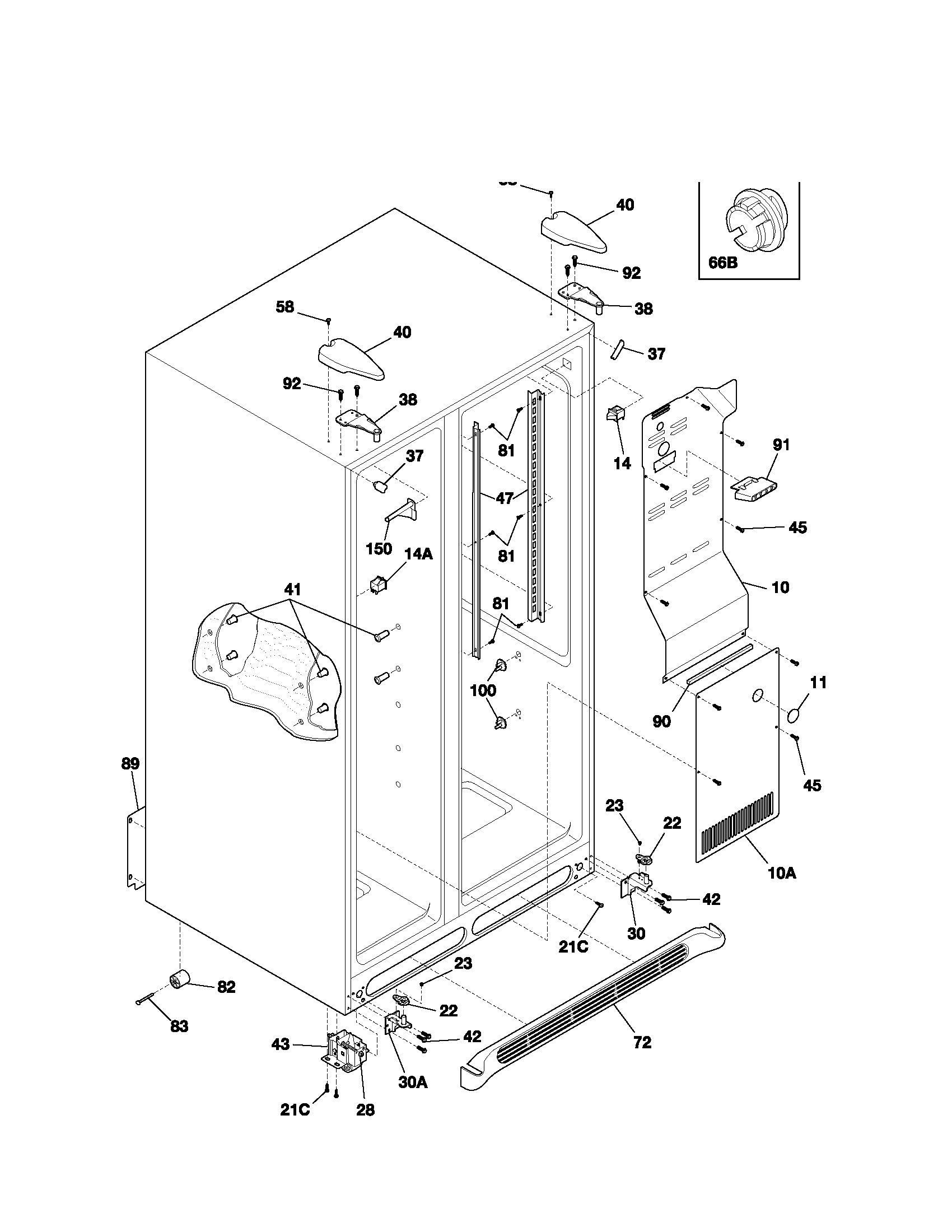 Kenmore 25351234105 cabinet diagram