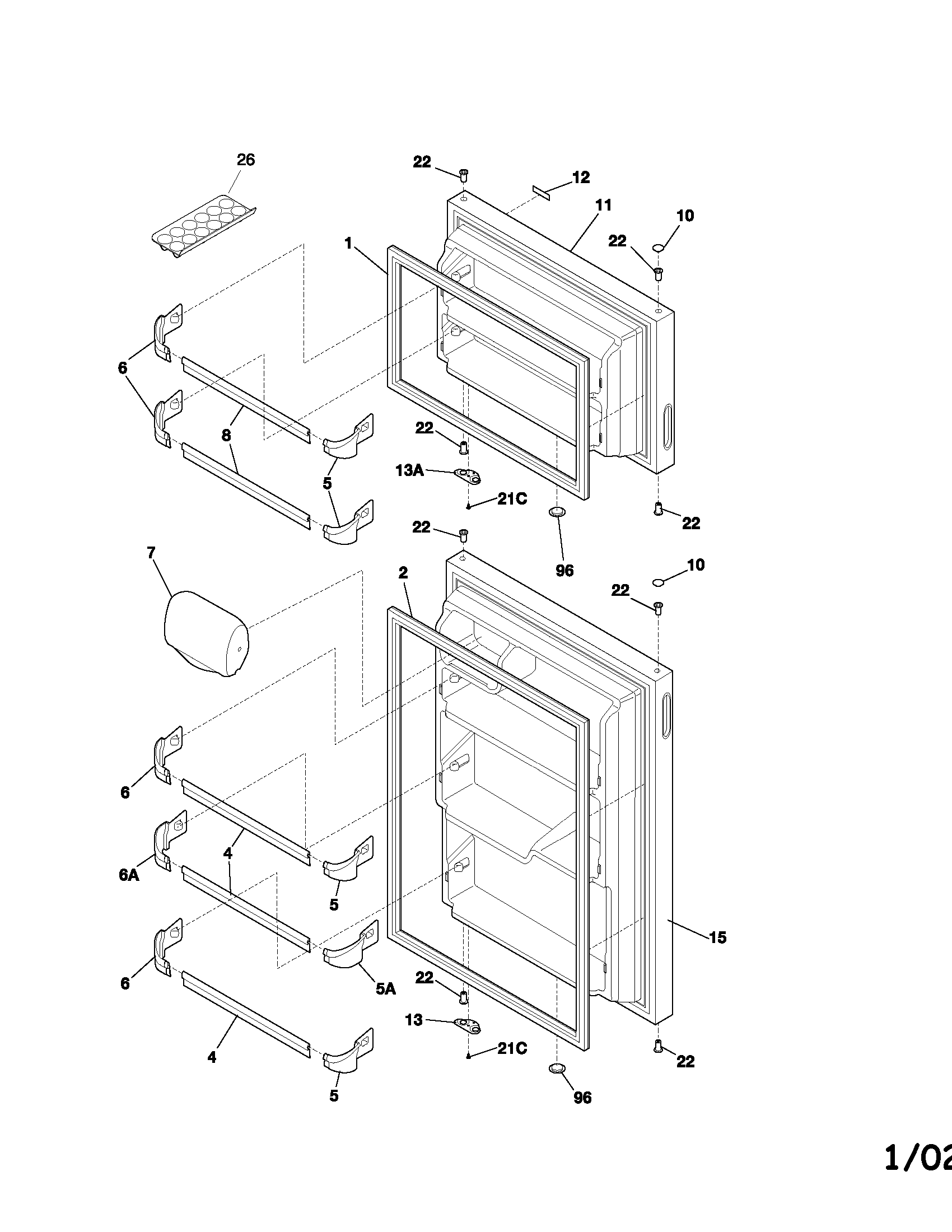 Kenmore 2533180410A door diagram
