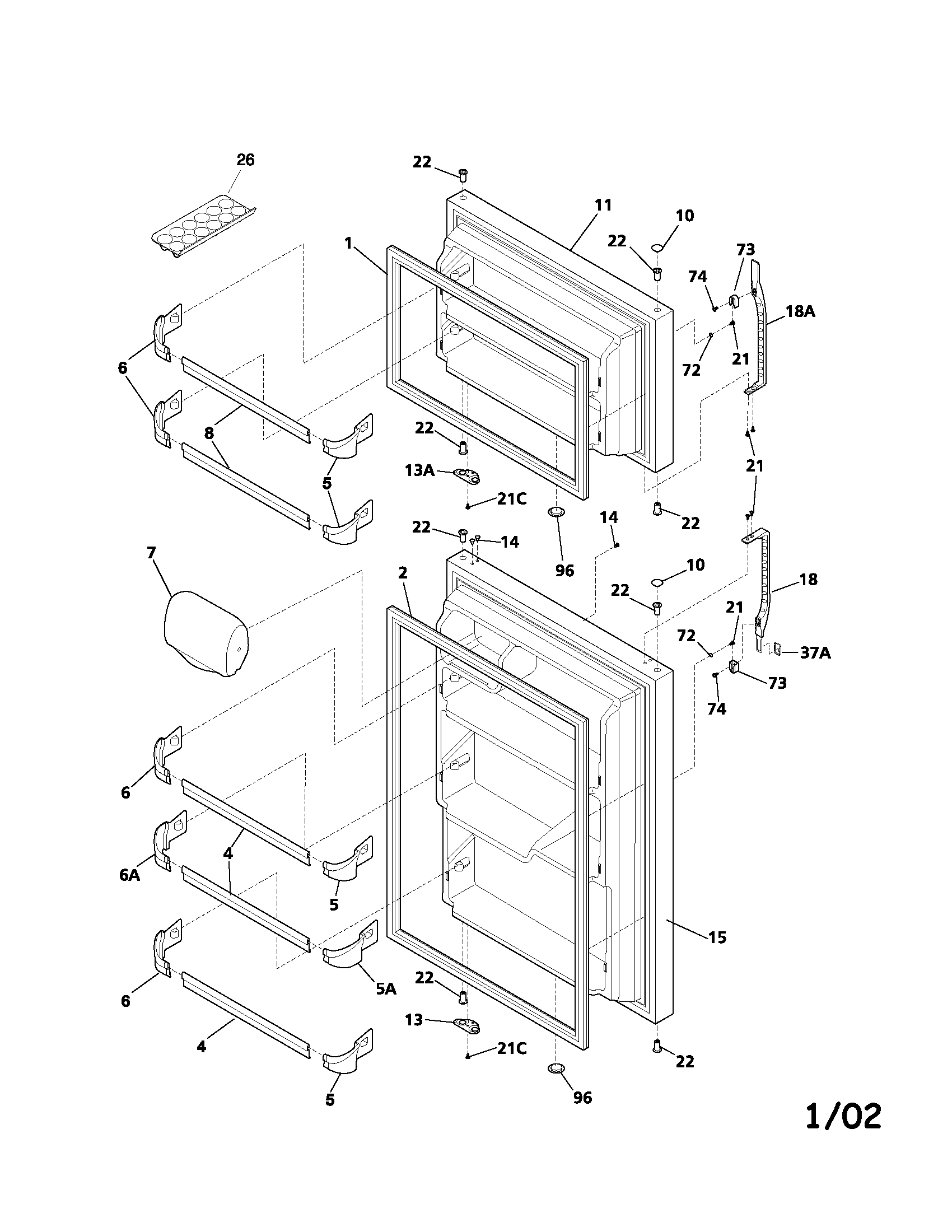 Kenmore 2537179410A door diagram