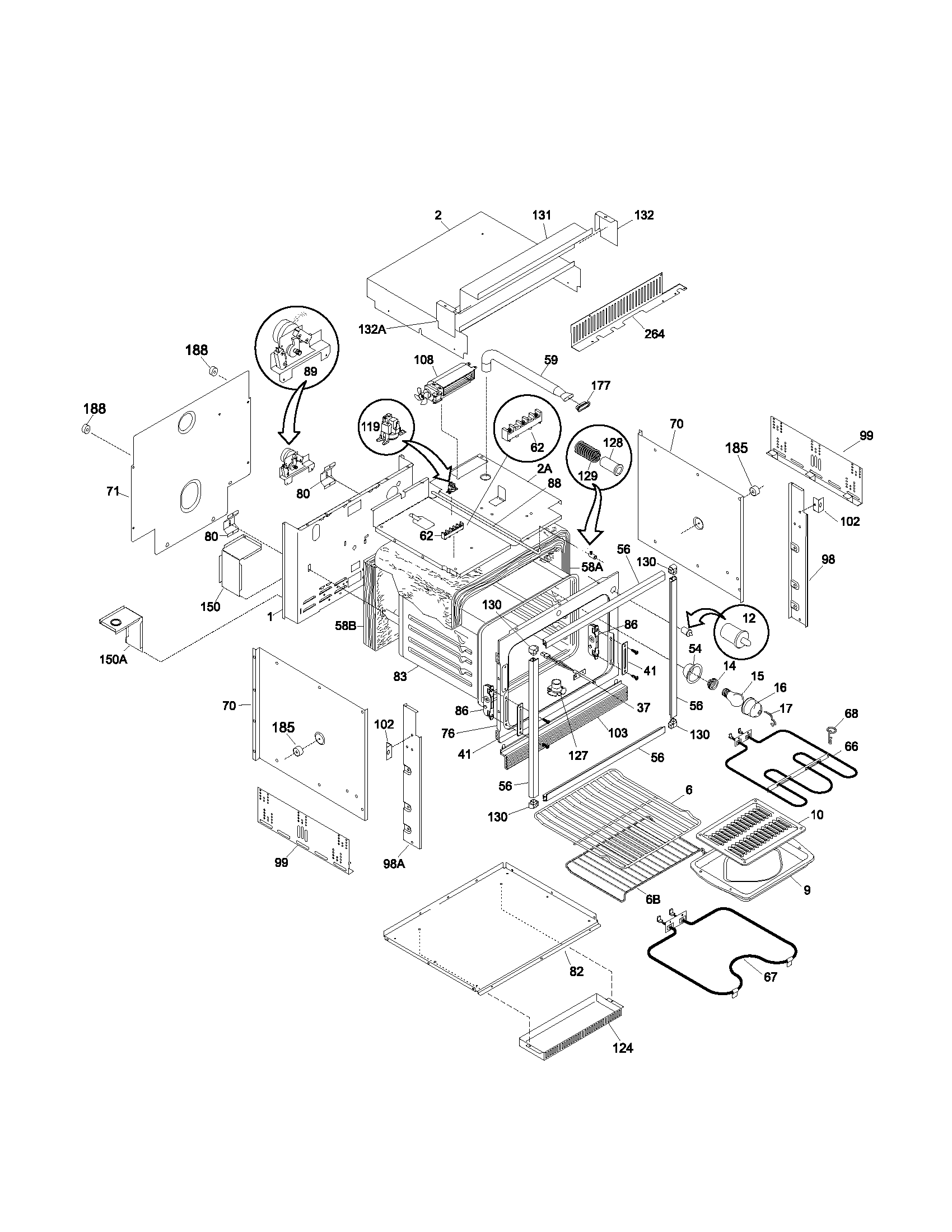Frigidaire FEB30S5ABA body diagram
