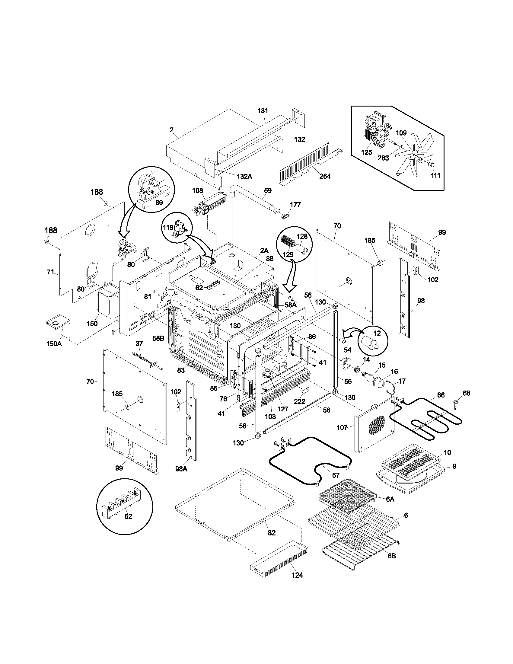 Frigidaire GLEB30S8ASA body diagram