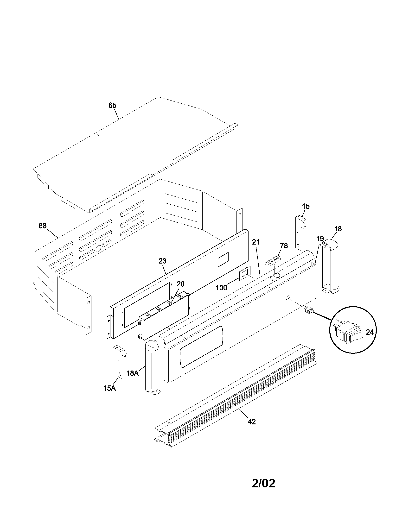 Frigidaire FEB24S5AQA control panel diagram