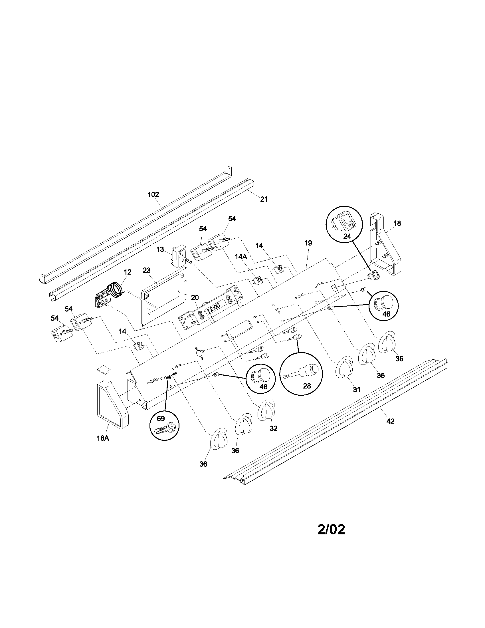 Frigidaire FES300ASA backguard diagram