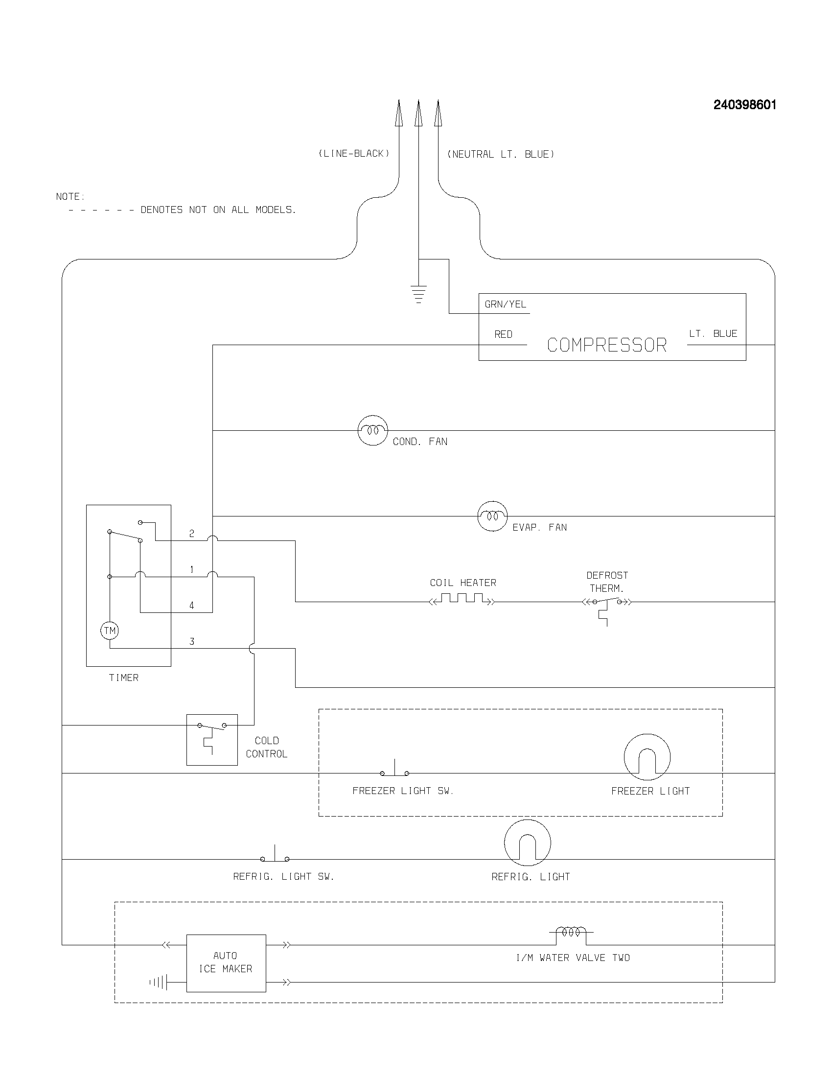 Frigidaire GLRT216TAW2 wiring schematic diagram