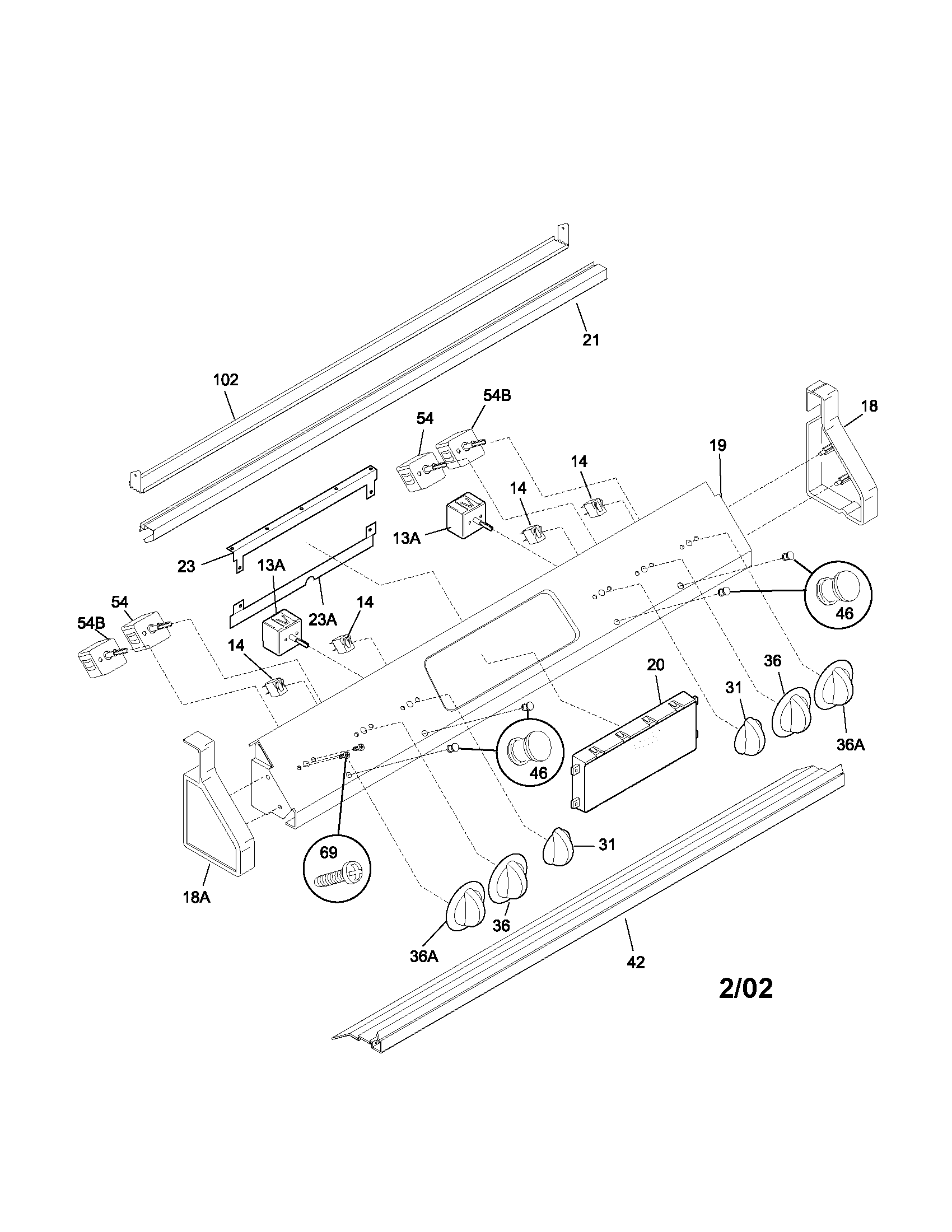 Frigidaire PLES389ACA backguard diagram