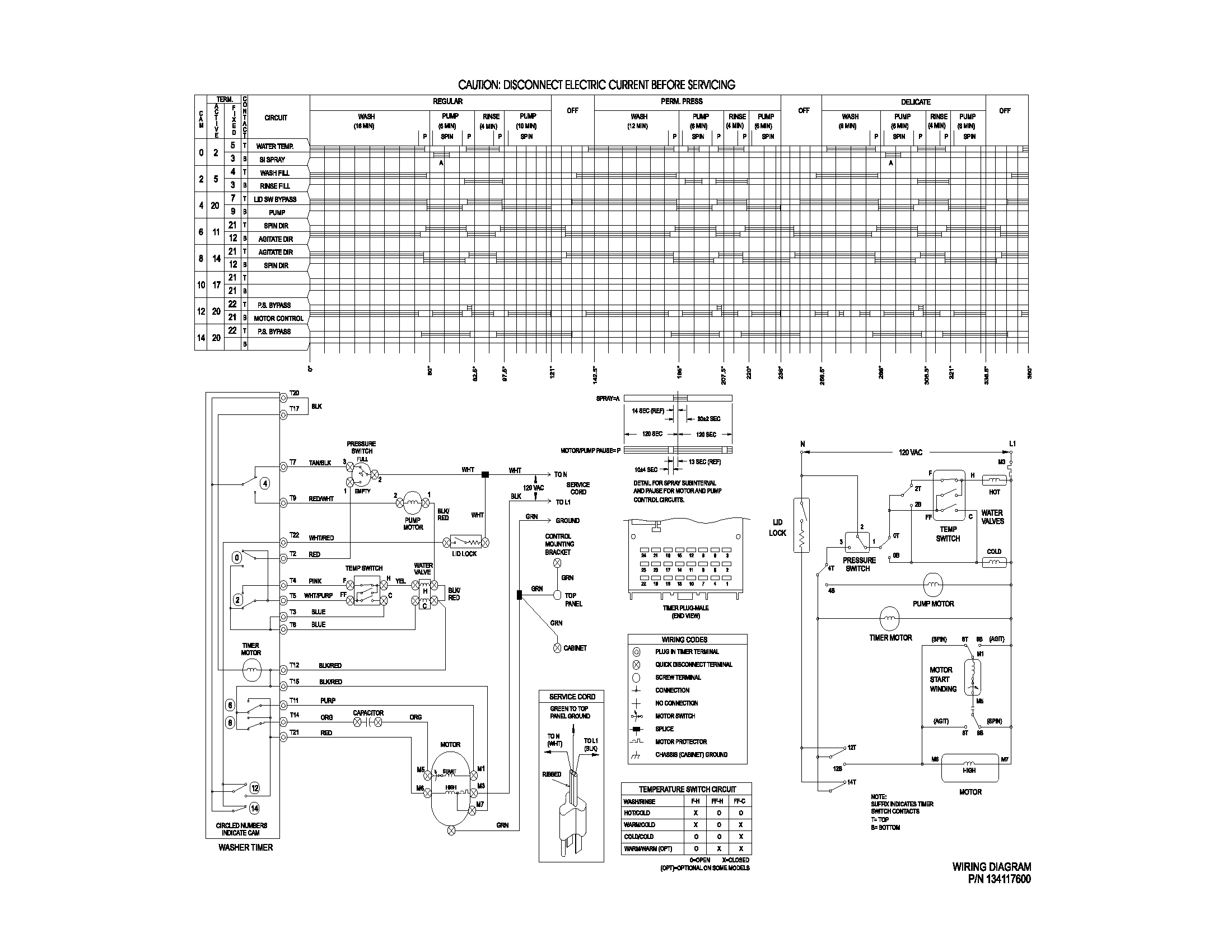 Frigidaire FWX833SAS0 134117600 wiring diagram diagram