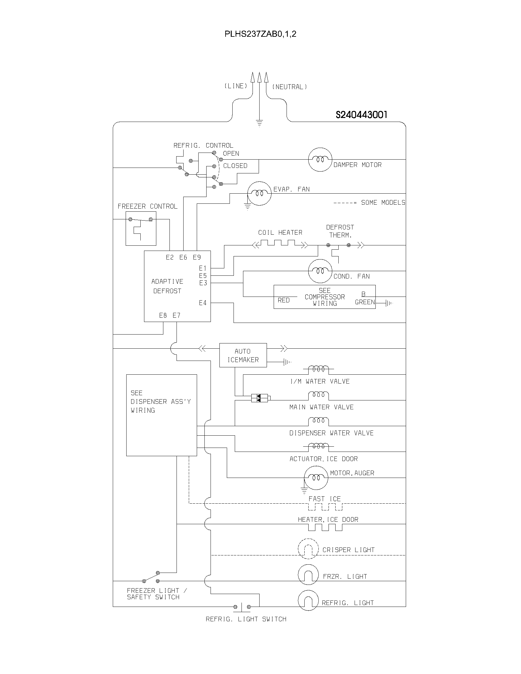 Frigidaire PLHS237ZAB2 wiring schematic diagram