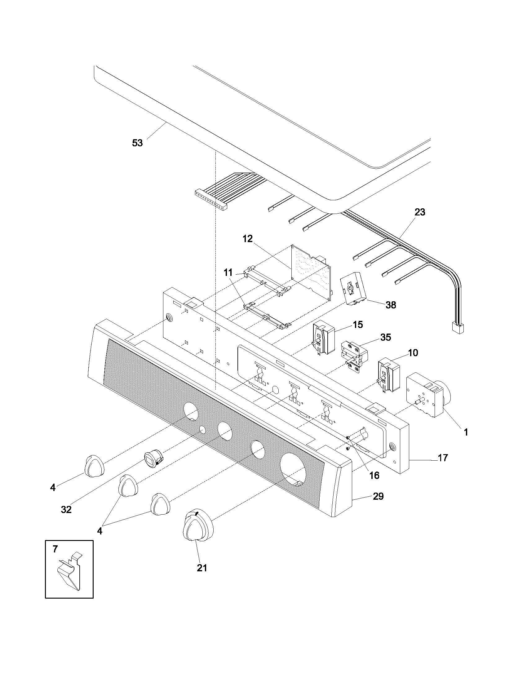 Frigidaire GLEQ642AS0 control panel diagram