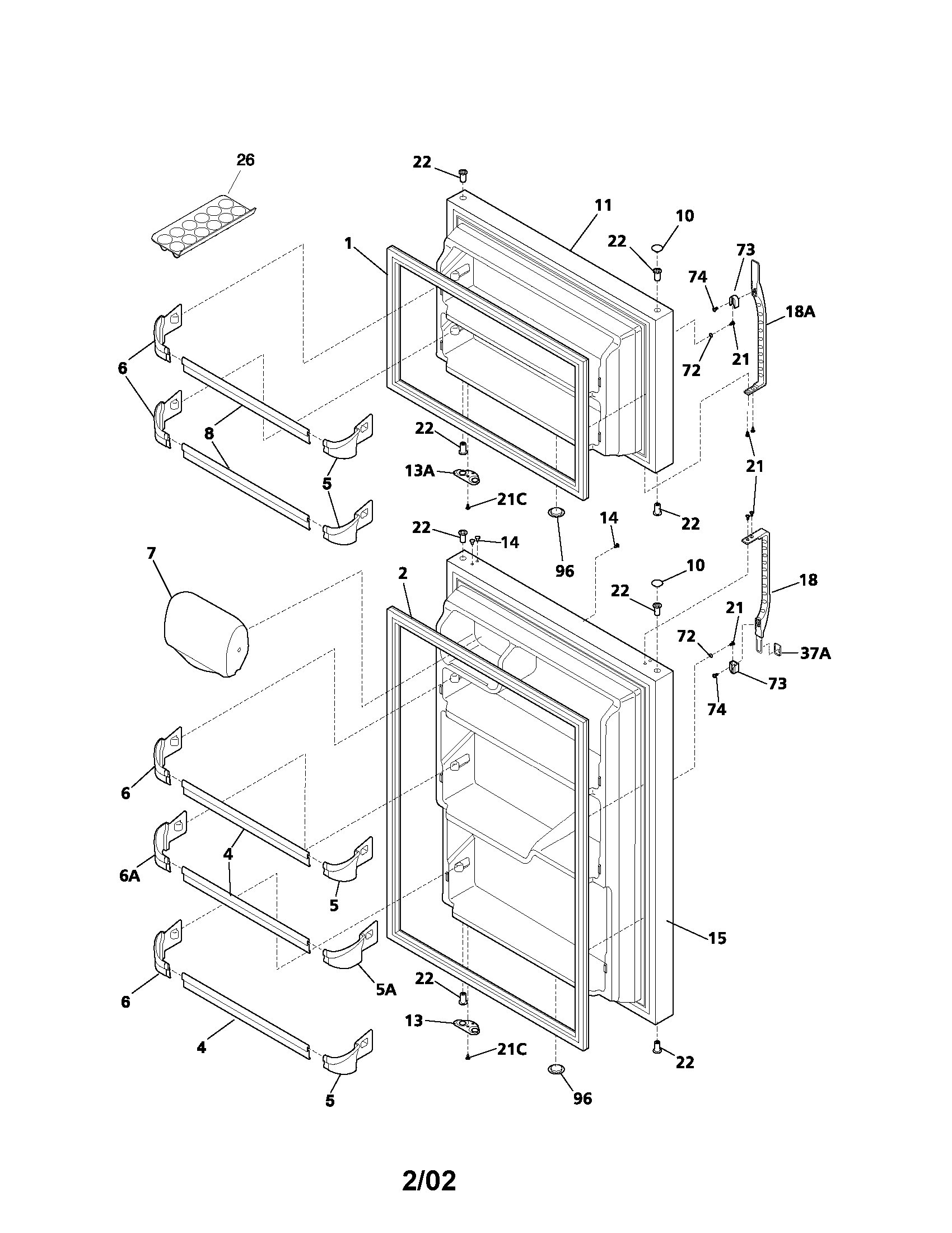Kenmore 2536179210A door diagram