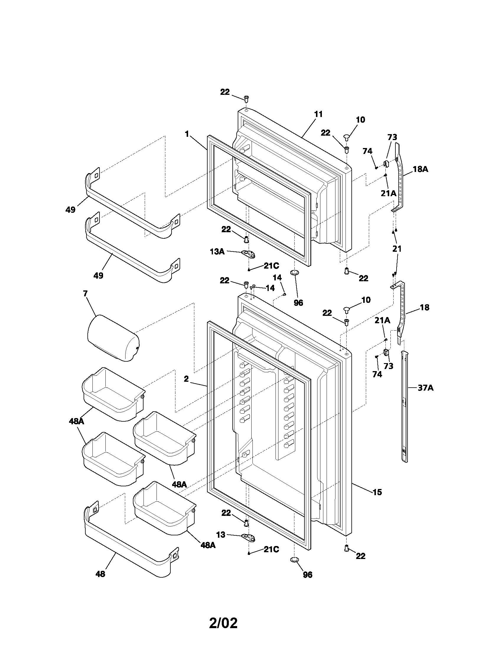 Kenmore 25372242200 door diagram