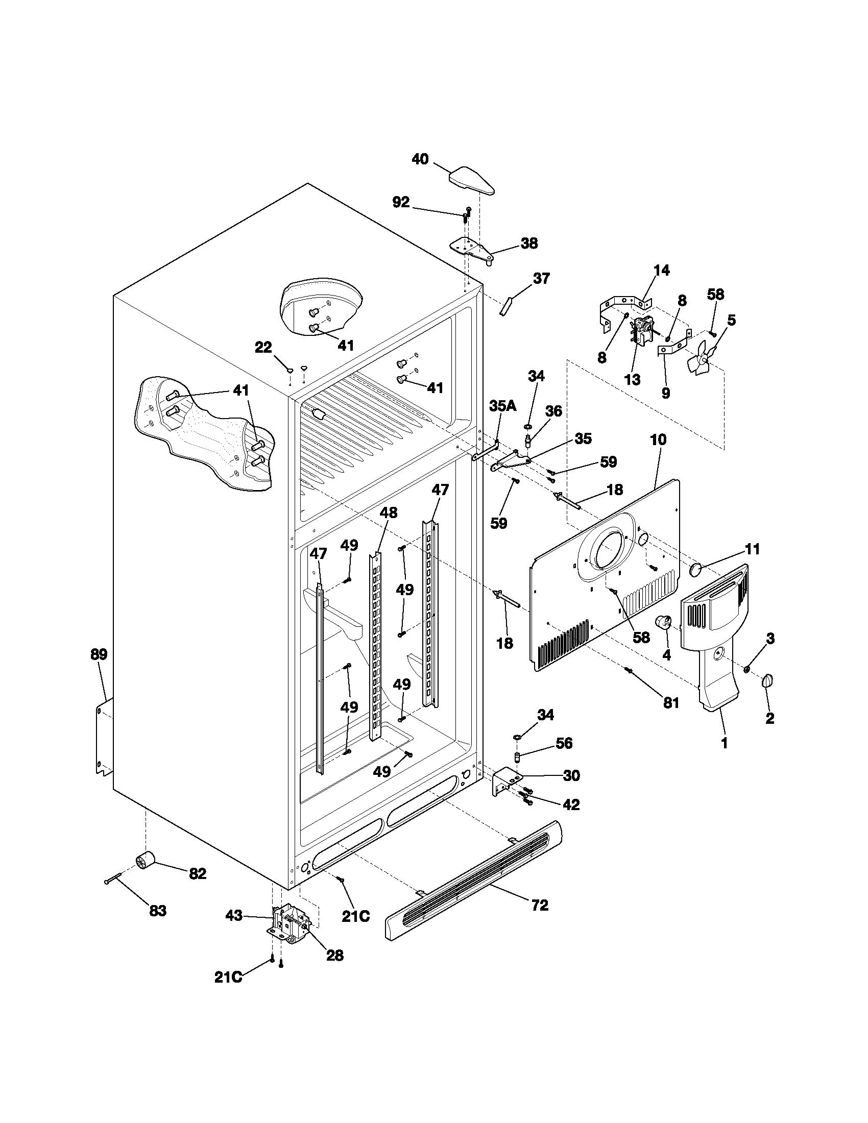 Kenmore 25372242200 cabinet diagram