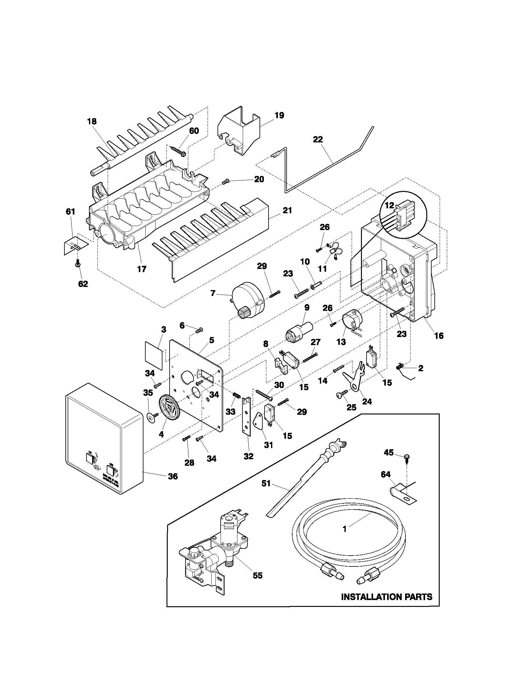 Kenmore 25372242200 ice maker diagram