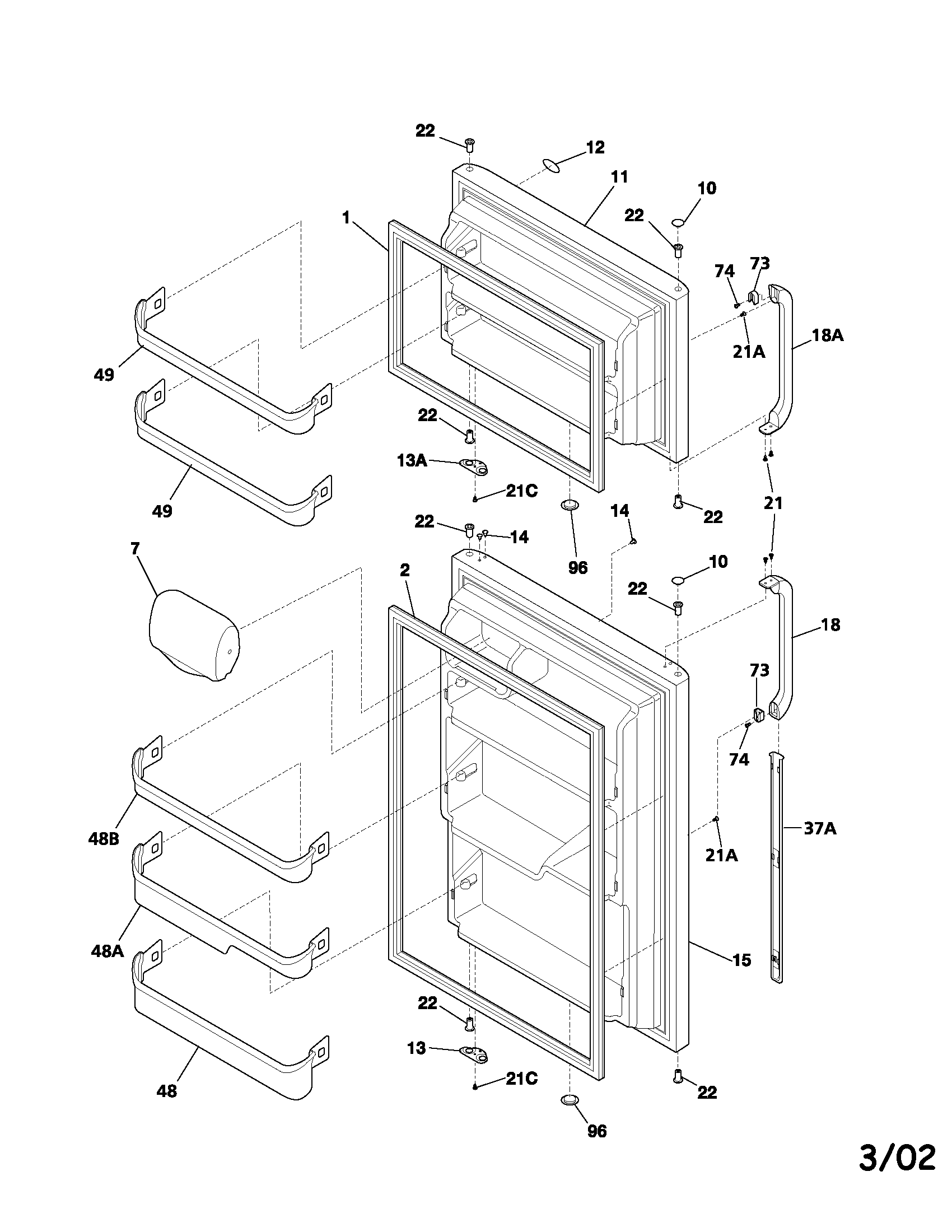 Gibson GRT21R6AW3 door diagram