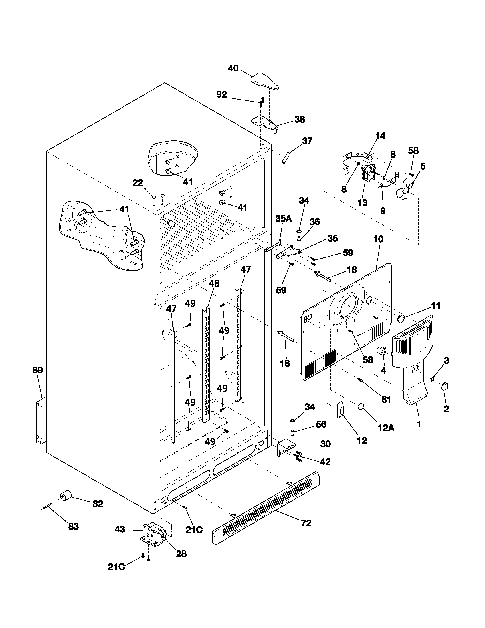 Gibson GRT21R6AW3 cabinet diagram