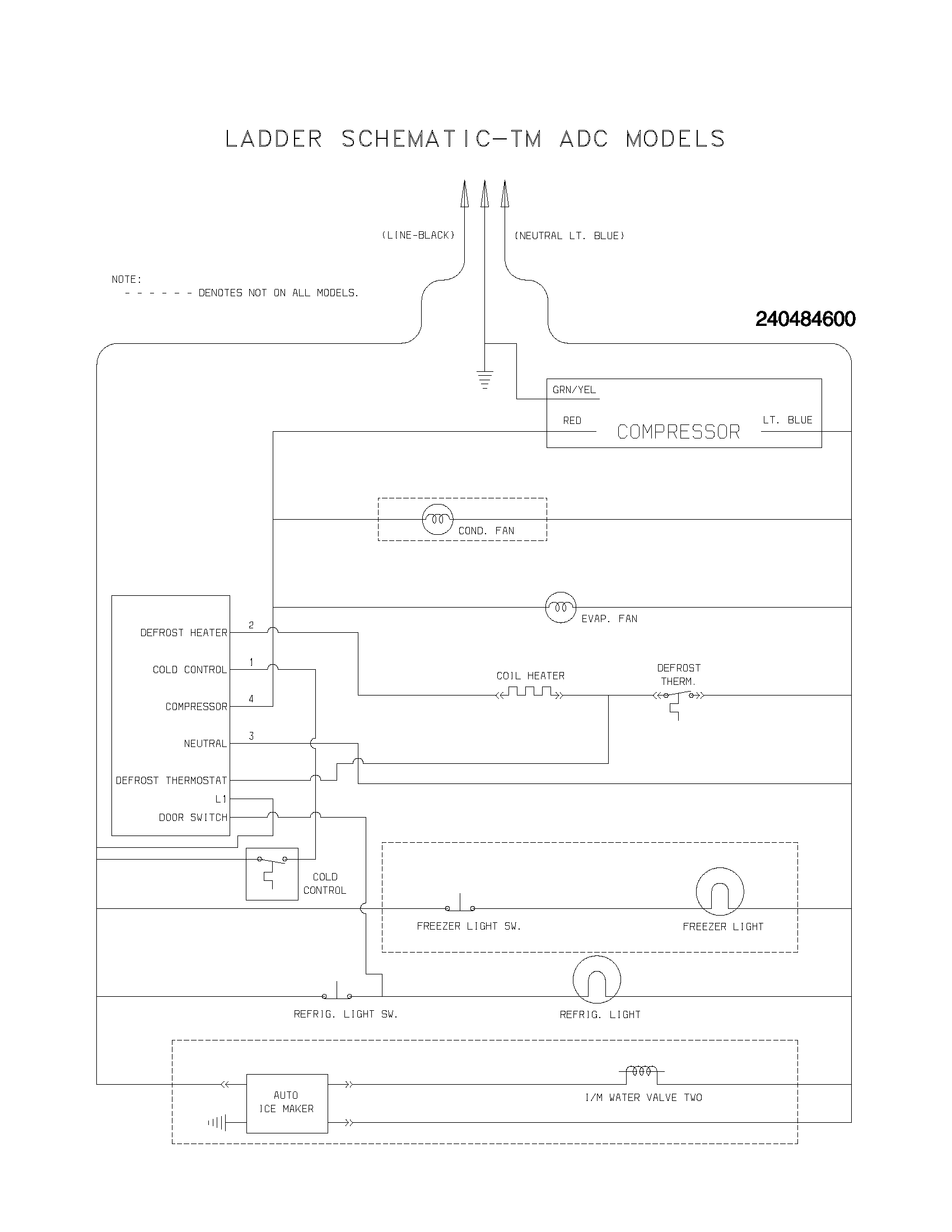 Frigidaire GLHT184RAW2 wiring schematic diagram