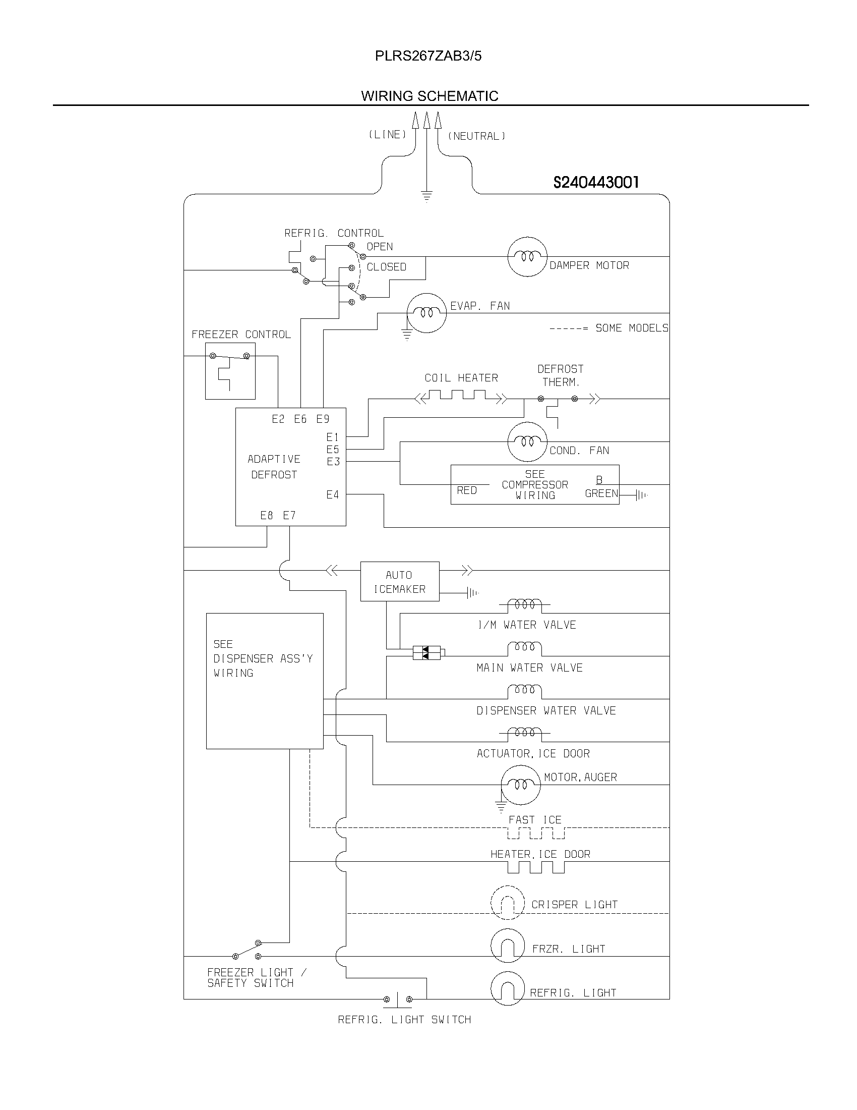 Frigidaire PLRS267ZAB3 wiring schematic diagram