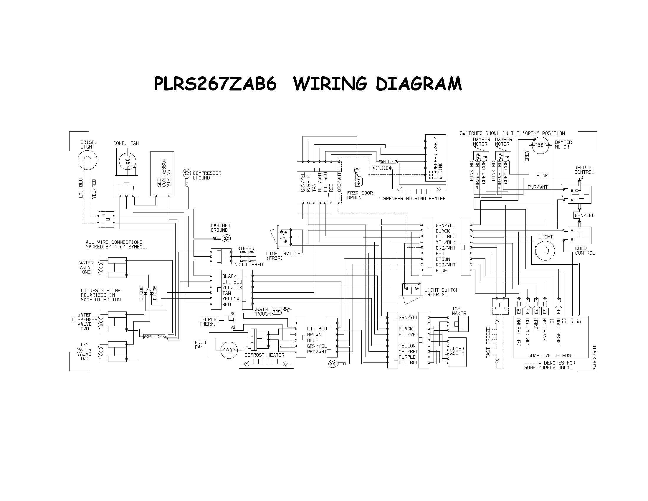 Frigidaire PLRS267ZAB3 wiring diagram diagram