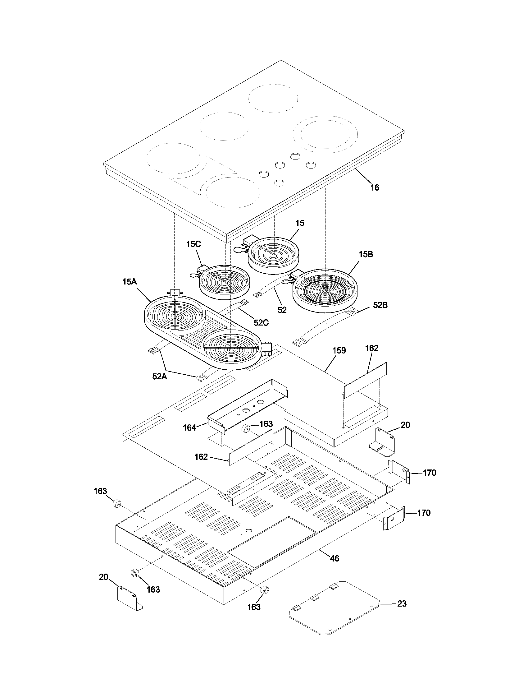 Frigidaire GLEC36S8AQB main top diagram