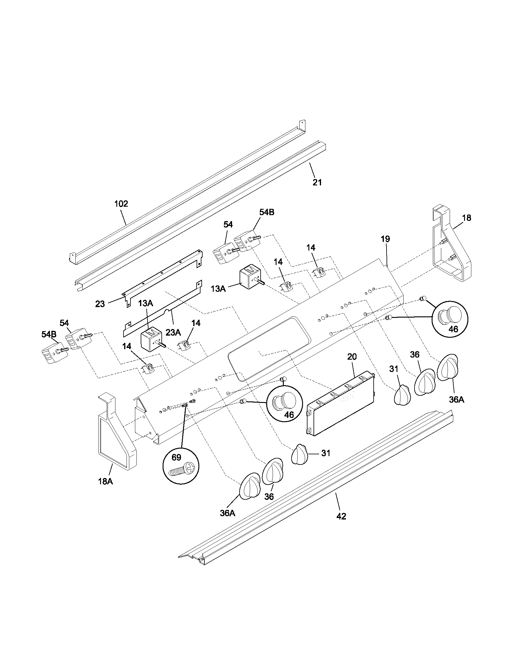 Frigidaire PLES389ACB backguard diagram