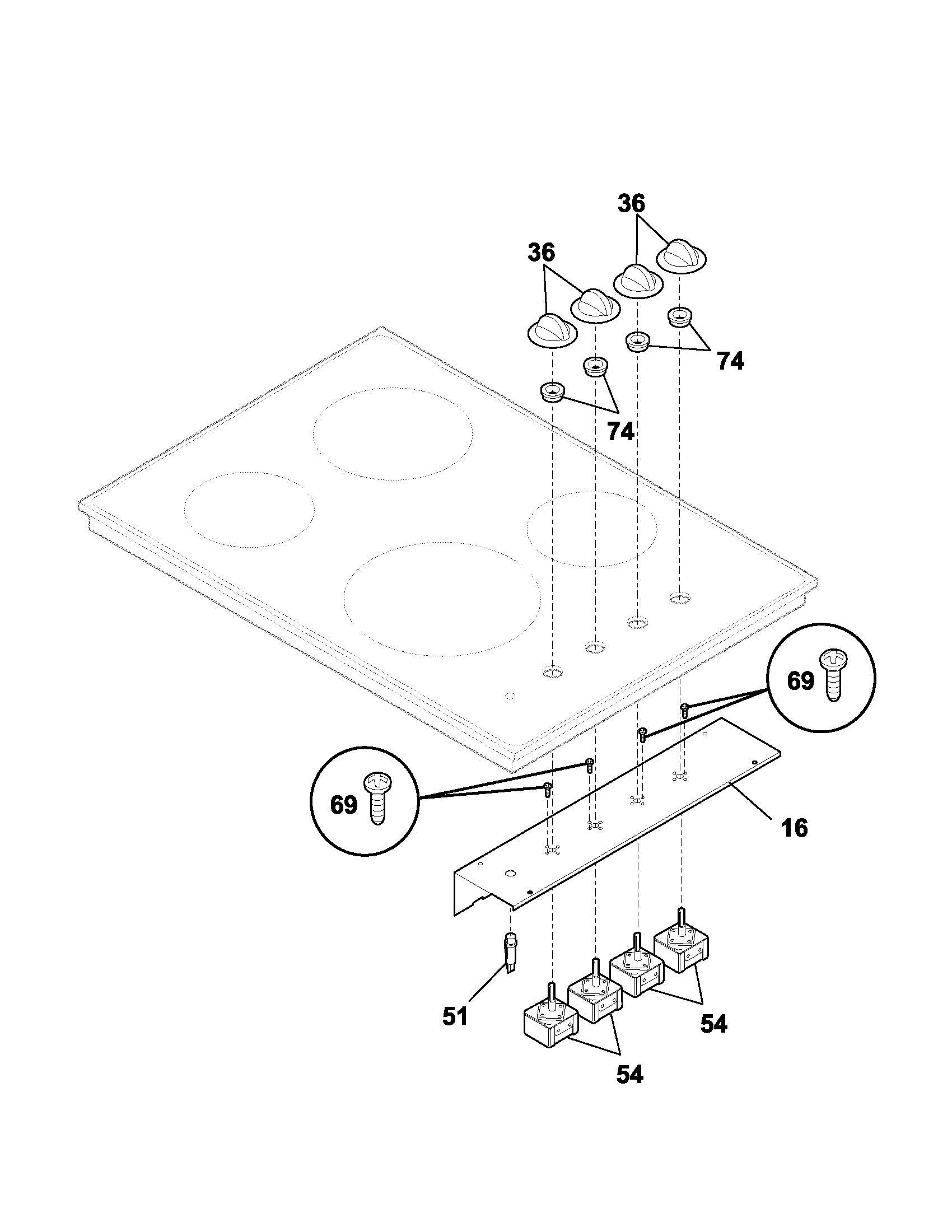 Frigidaire FEC30S6ASB control panel diagram