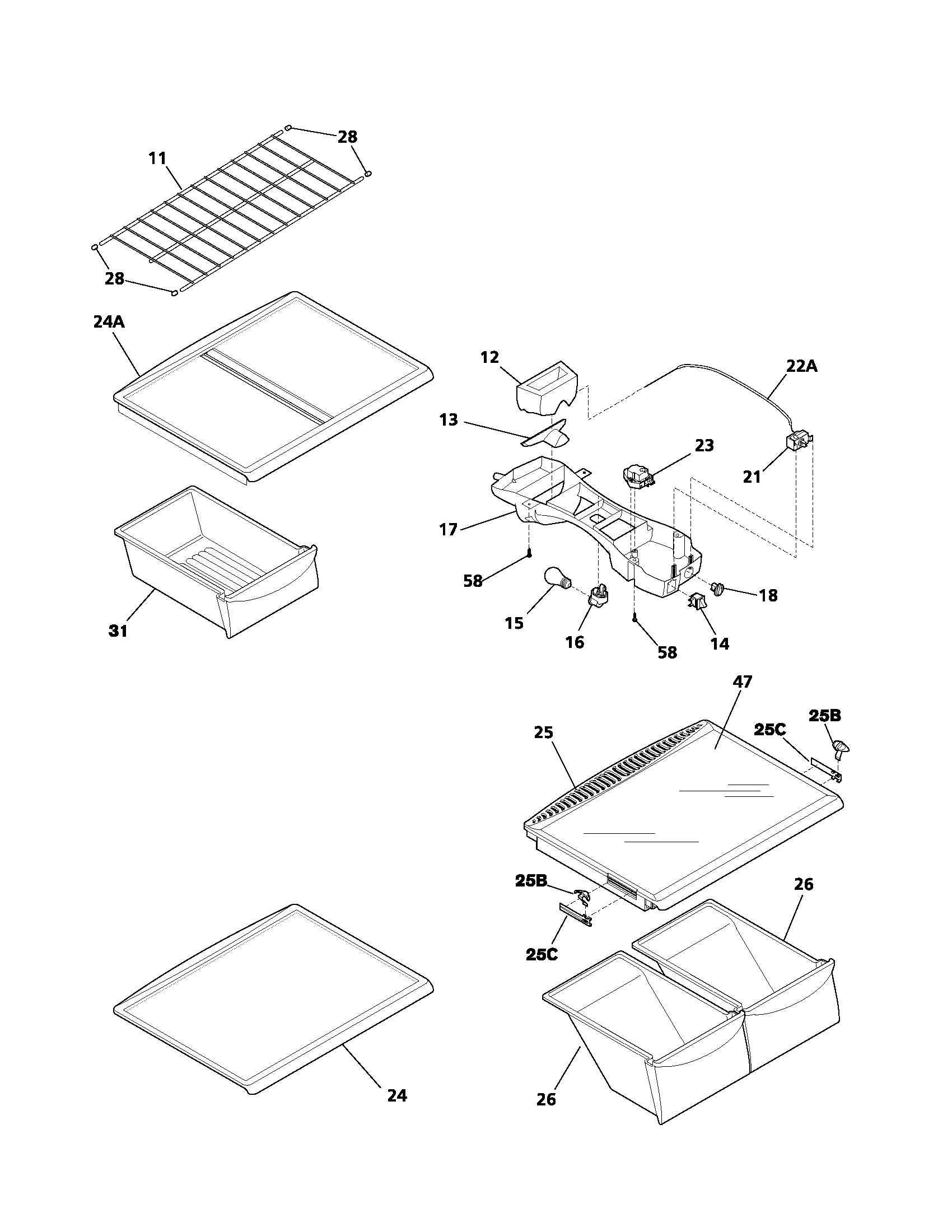 Gibson GRT18S6AQ1 shelves diagram