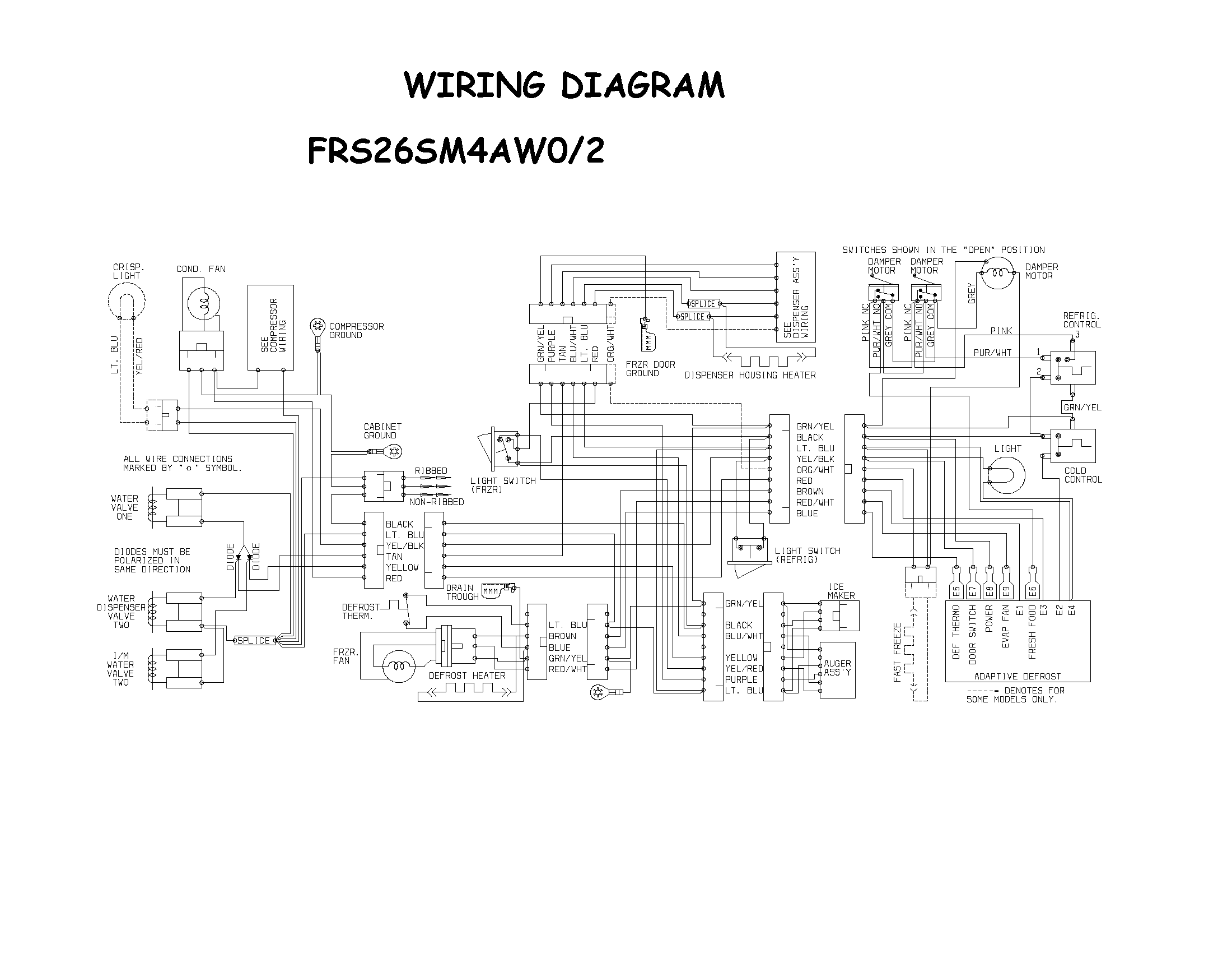 Frigidaire FRS26SM4AW0 wiring diagram diagram