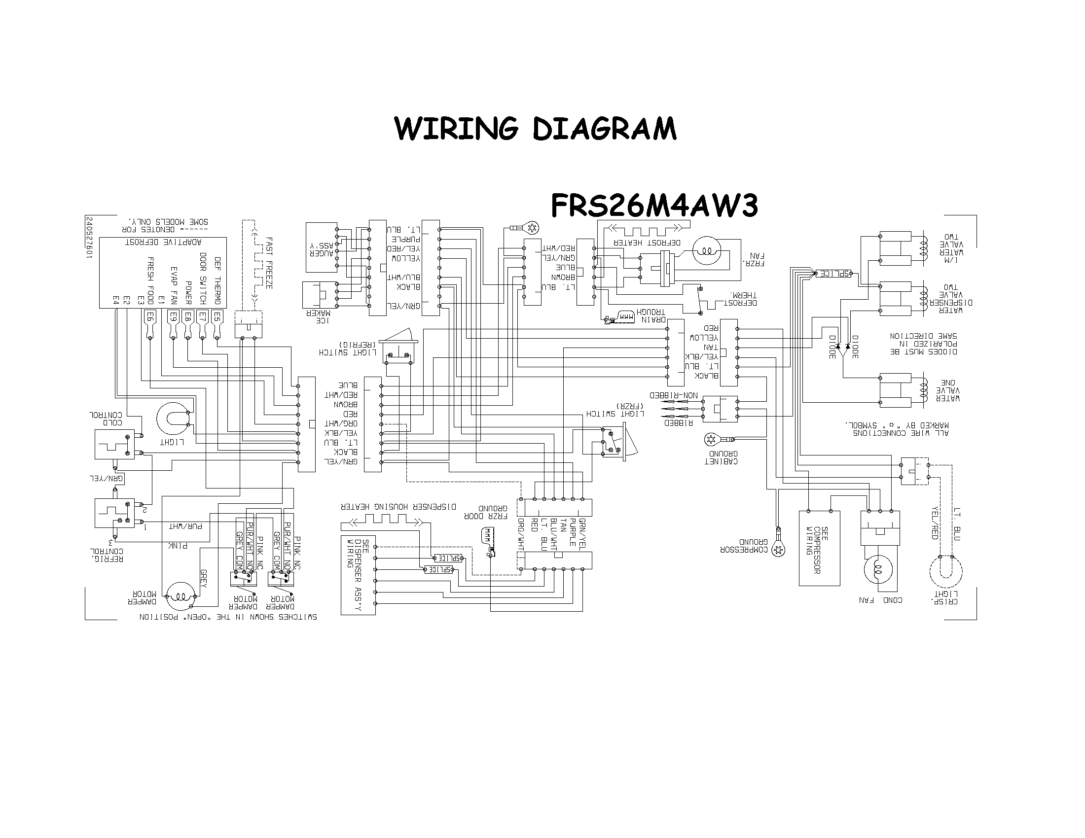 Frigidaire FRS26SM4AW0 wiring diagram diagram