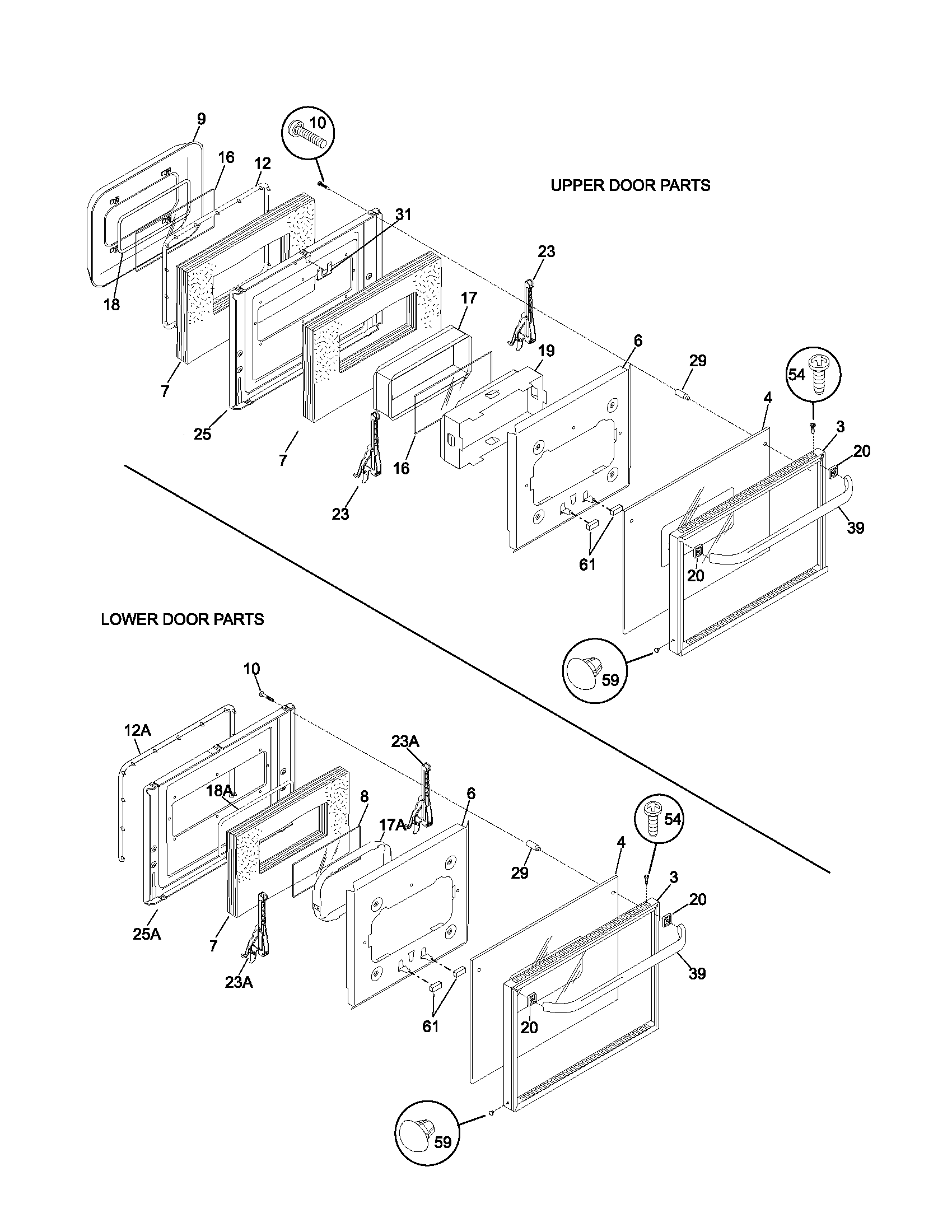Frigidaire FEB27T5ABB door diagram