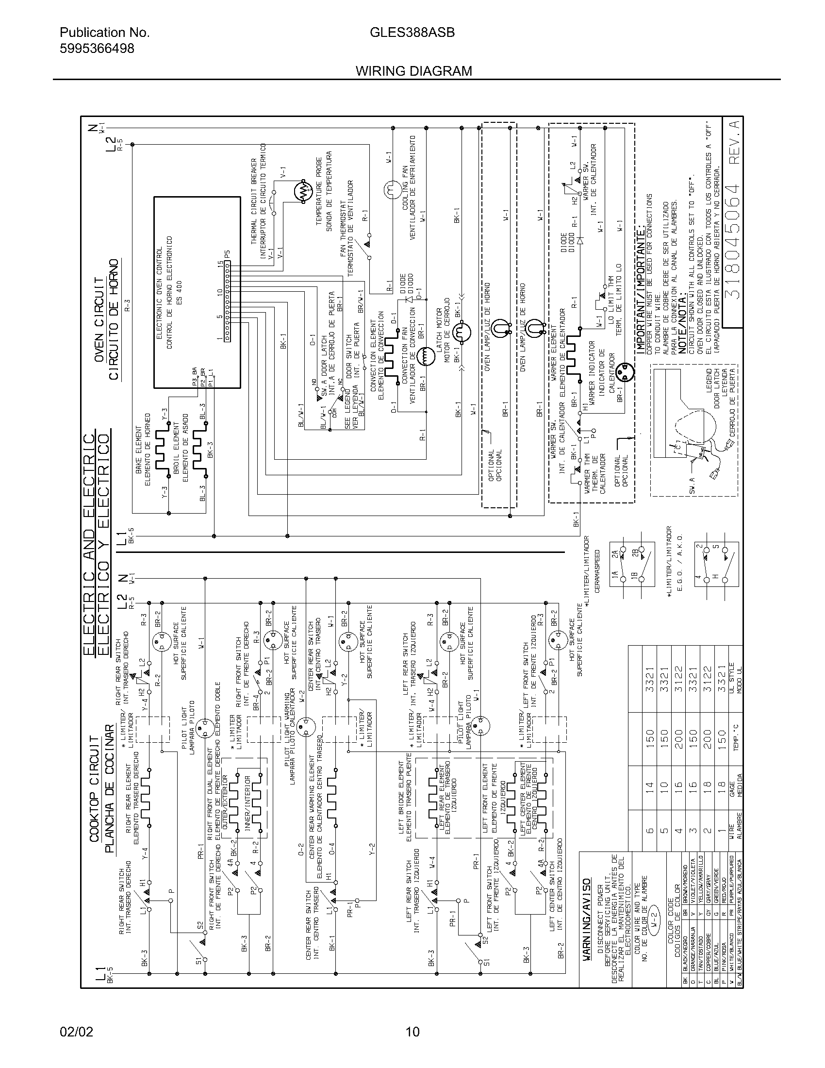 Frigidaire GLES388ASB wiring diagram diagram