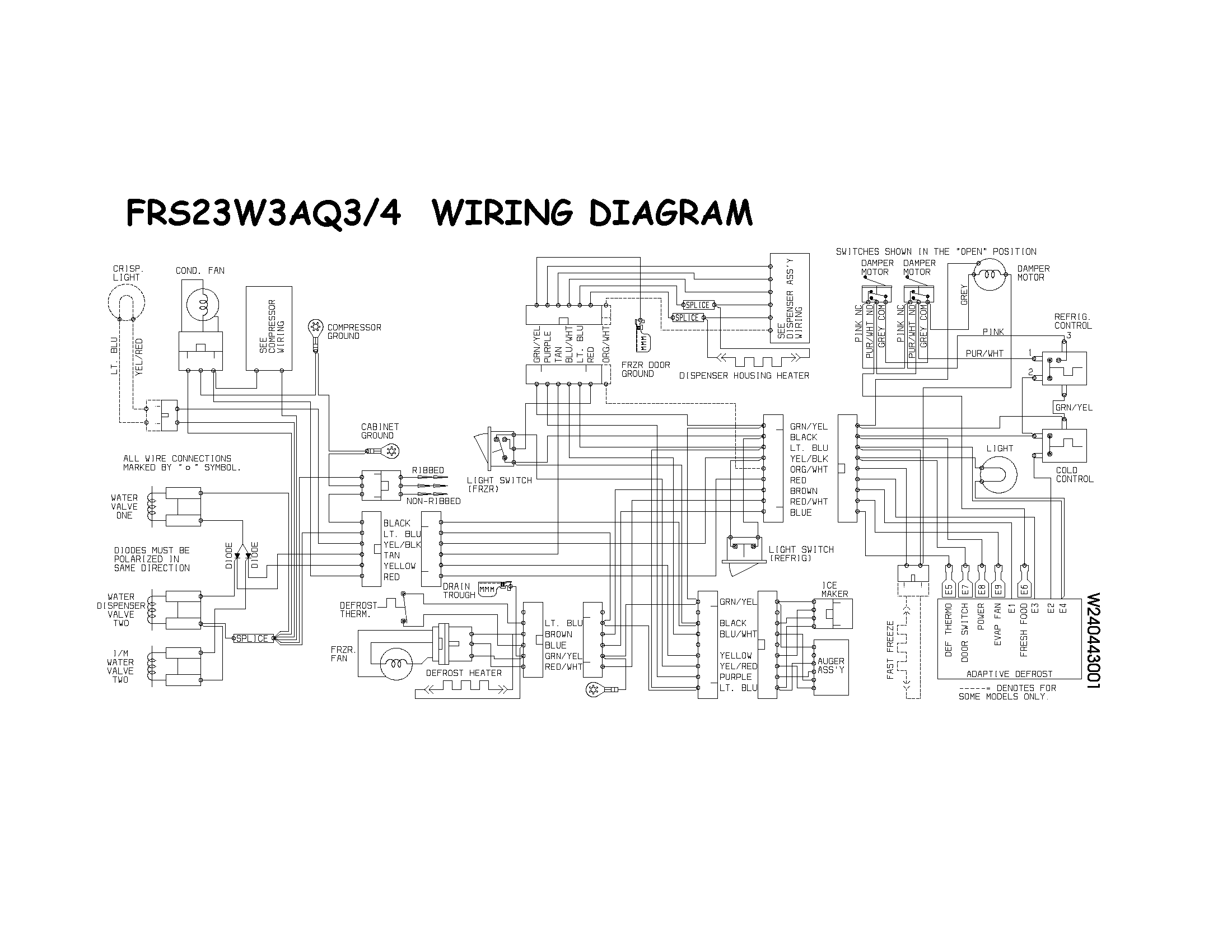 Frigidaire FRS23W3AW3 wiring diagram diagram