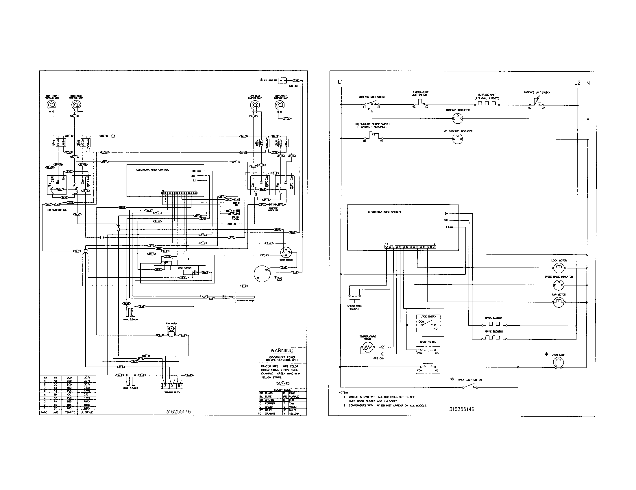 Frigidaire FEF376ASF wiring scheamtic diagram