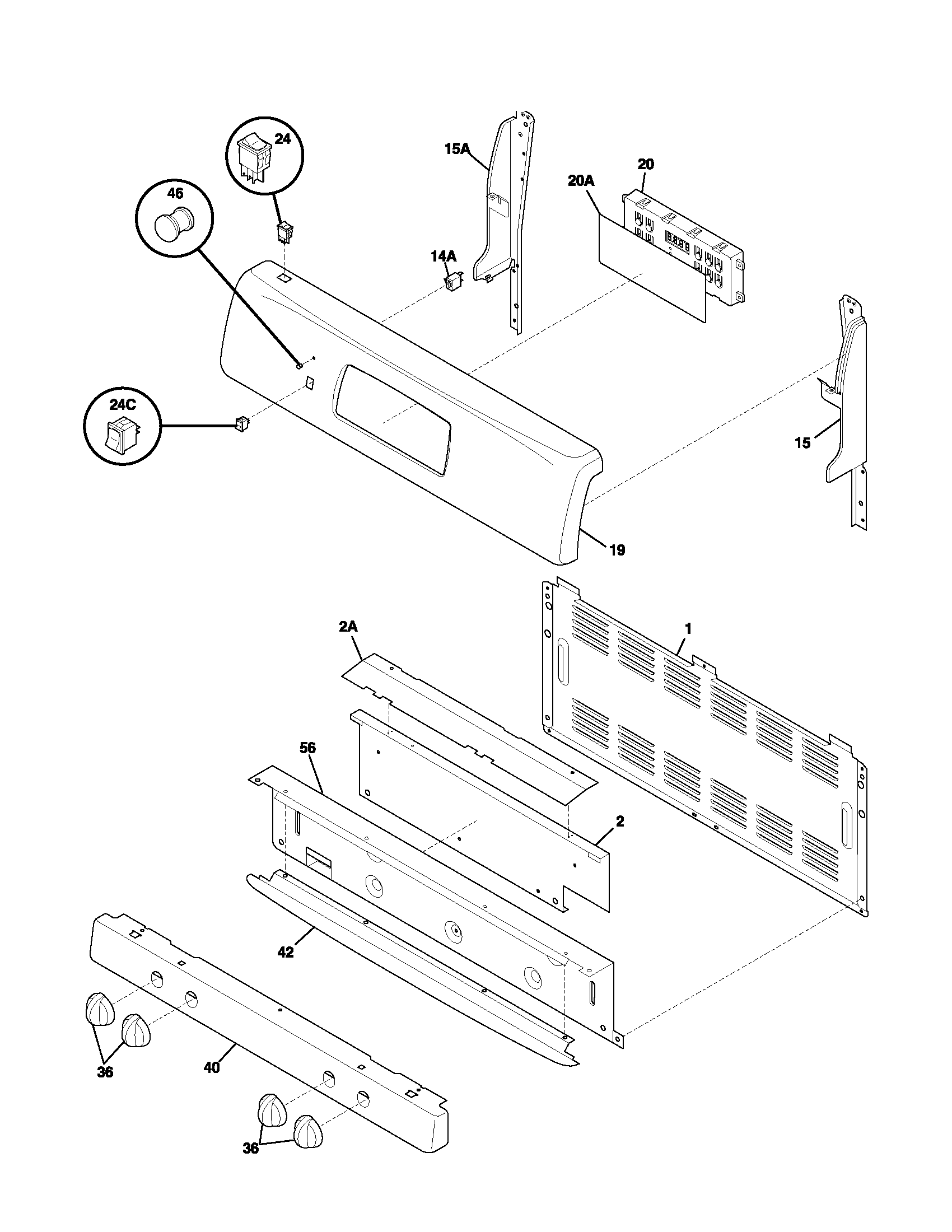 Frigidaire NGSG3PZAQE backguard diagram
