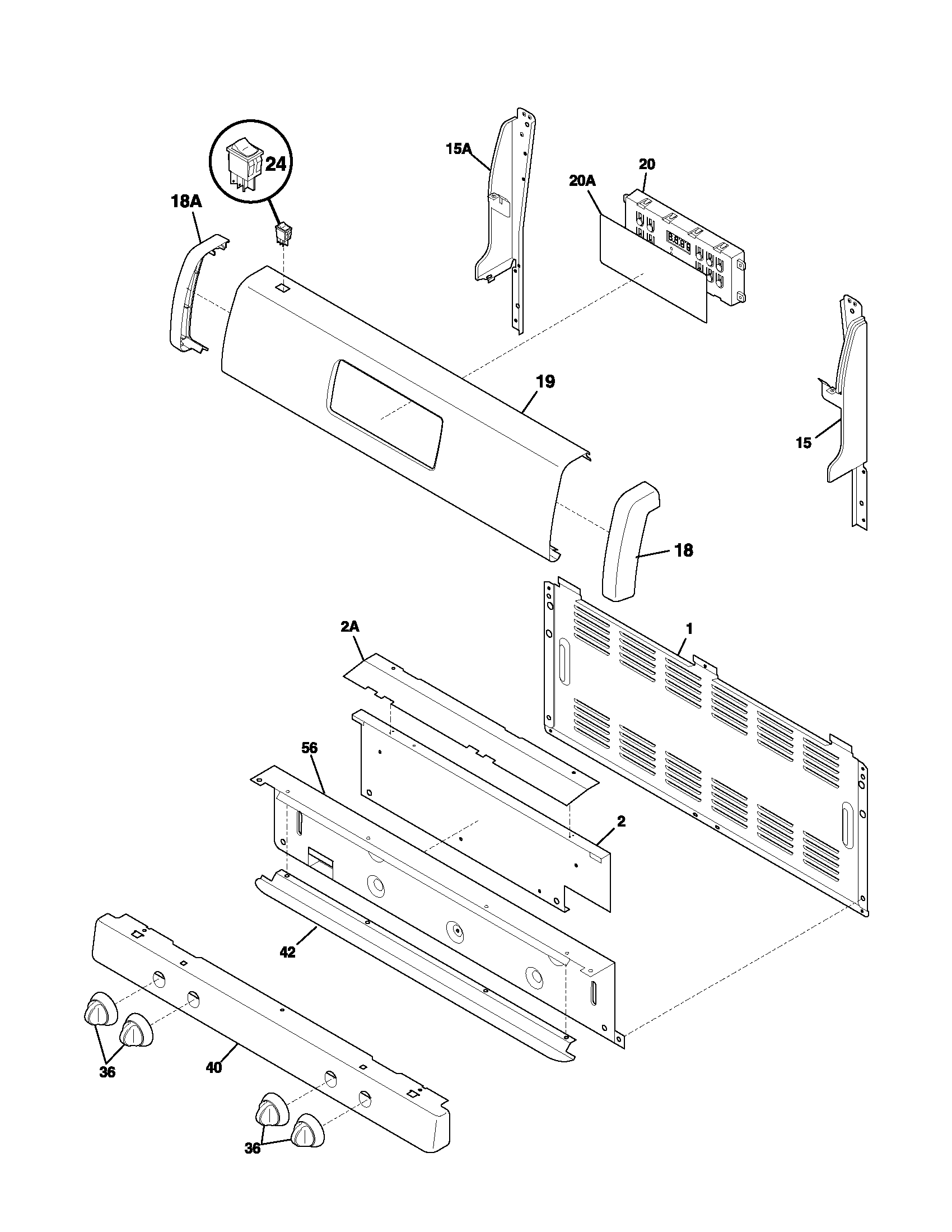 Tappan TGF363AUB backguard diagram