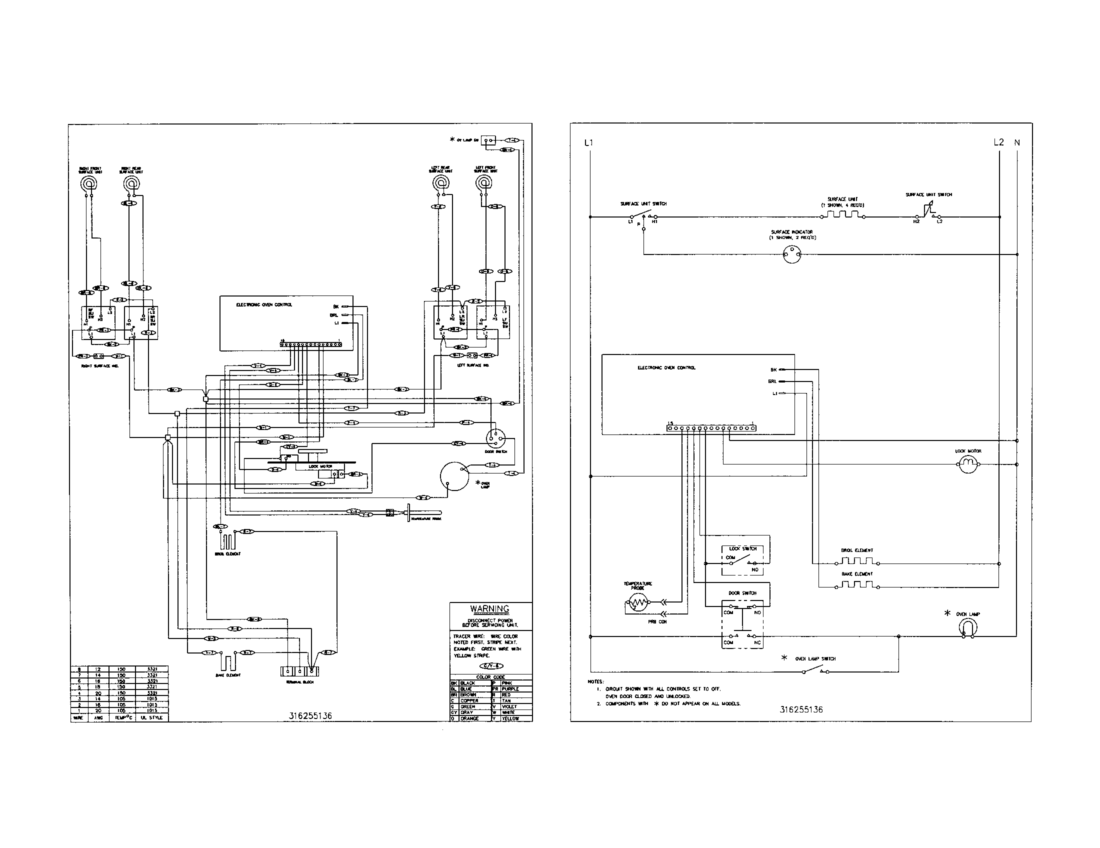Frigidaire FEF355ASC wiring scheamtic diagram